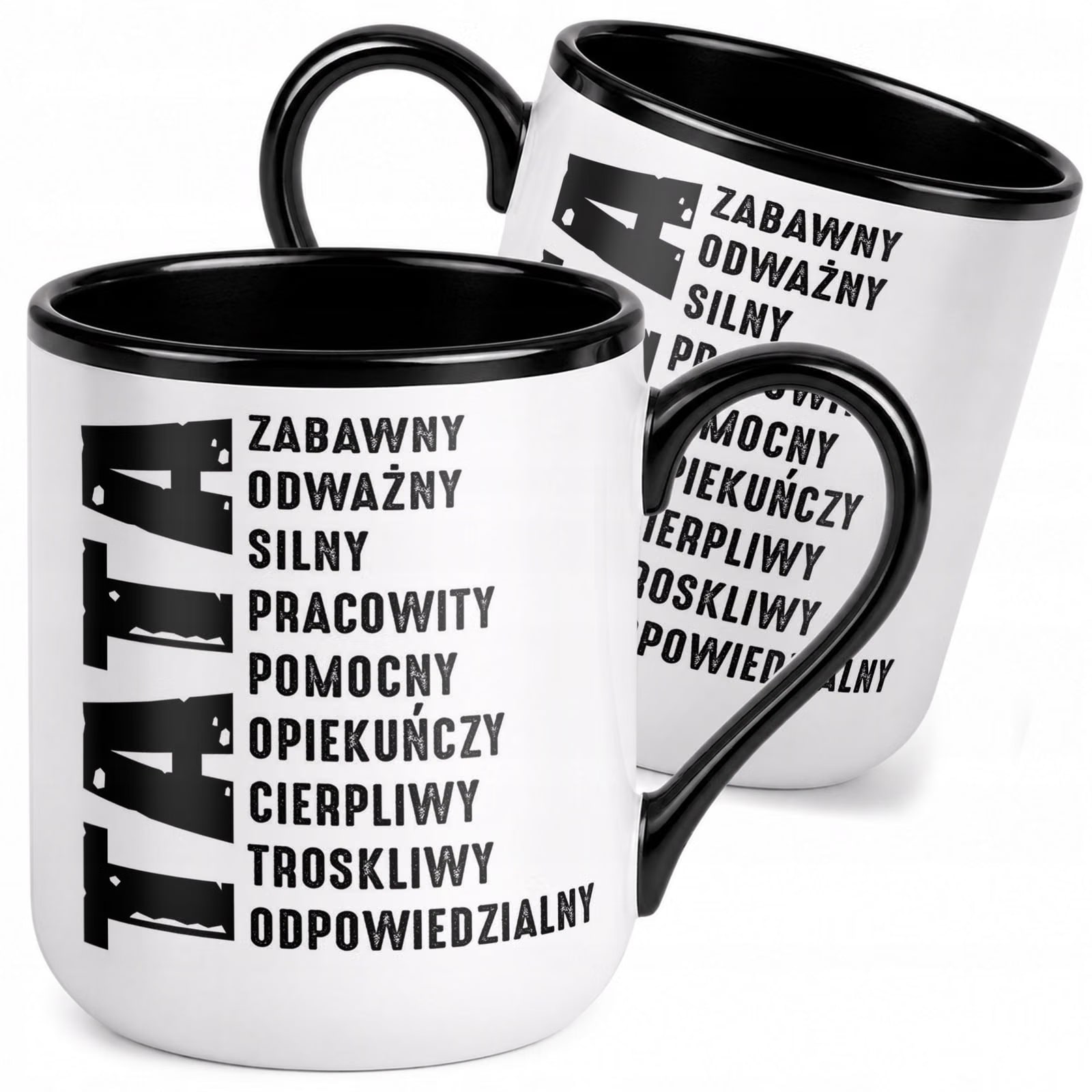 Kubek z nadrukiem Premium Czarny Dla Taty Dzień Ojca Upominek Prezent