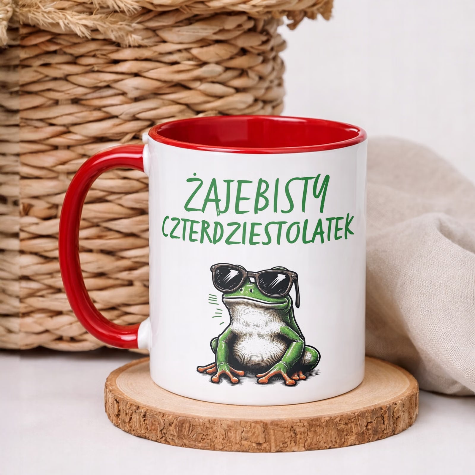 Kubek Czerwony Żajebisty 40 Dla Mężczyzny Na Urodziny Prezent
