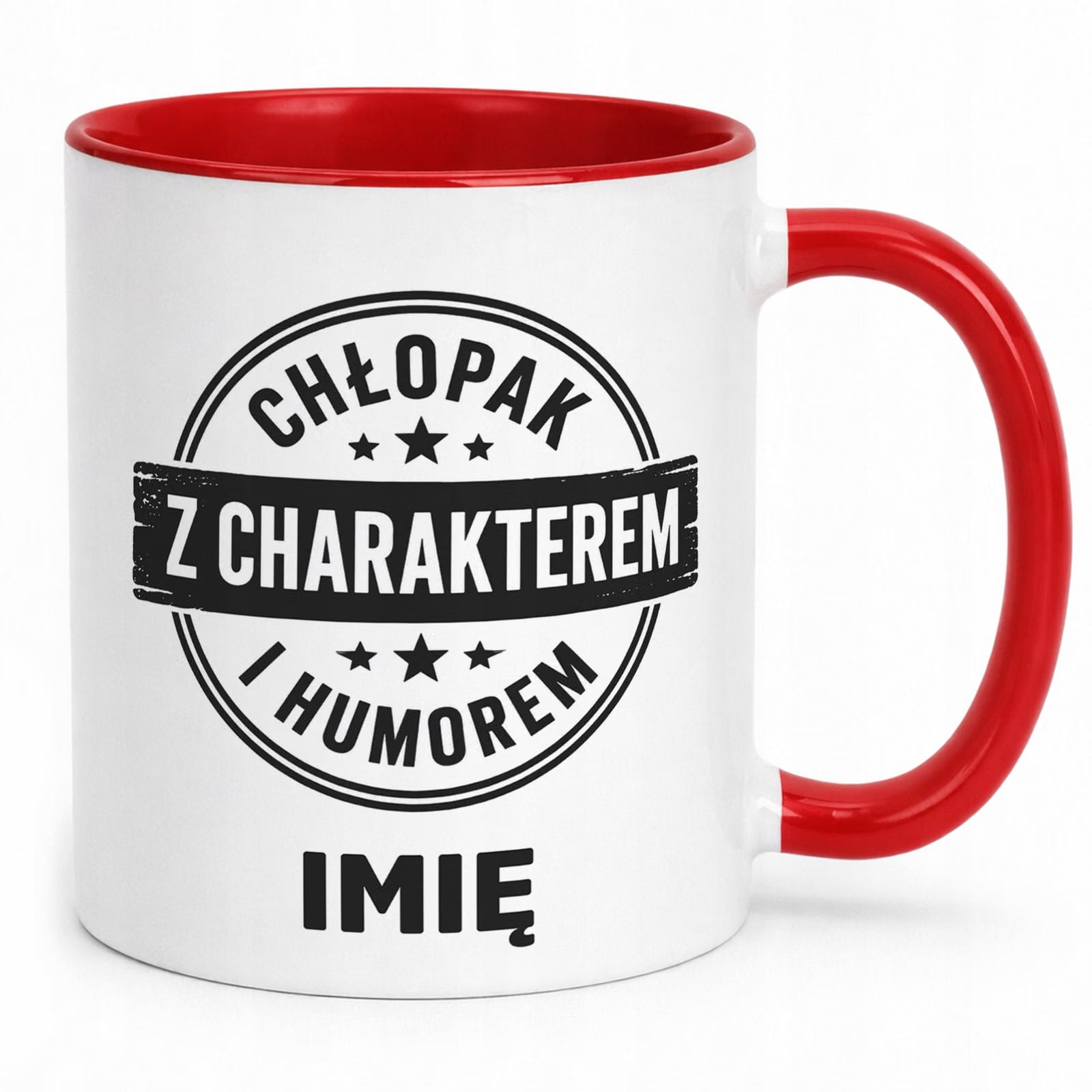 Czerwony Kubek personalizowany z nadrukiem Dzień Chłopaka Mężczyzny Prezent