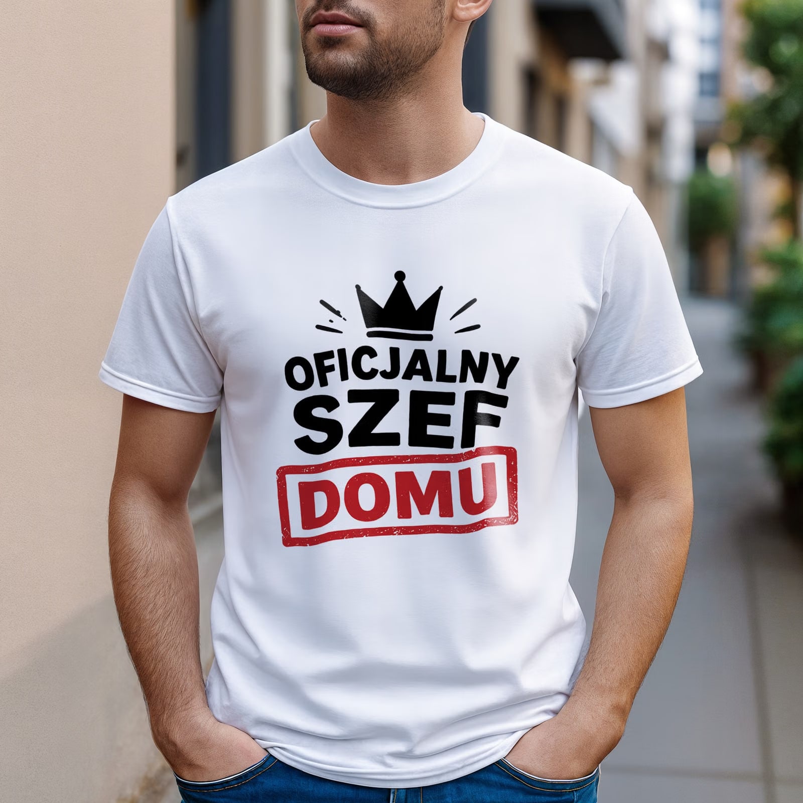 Koszulka biała męska dla taty prezent na Dzień Ojca upominek r. 3XL