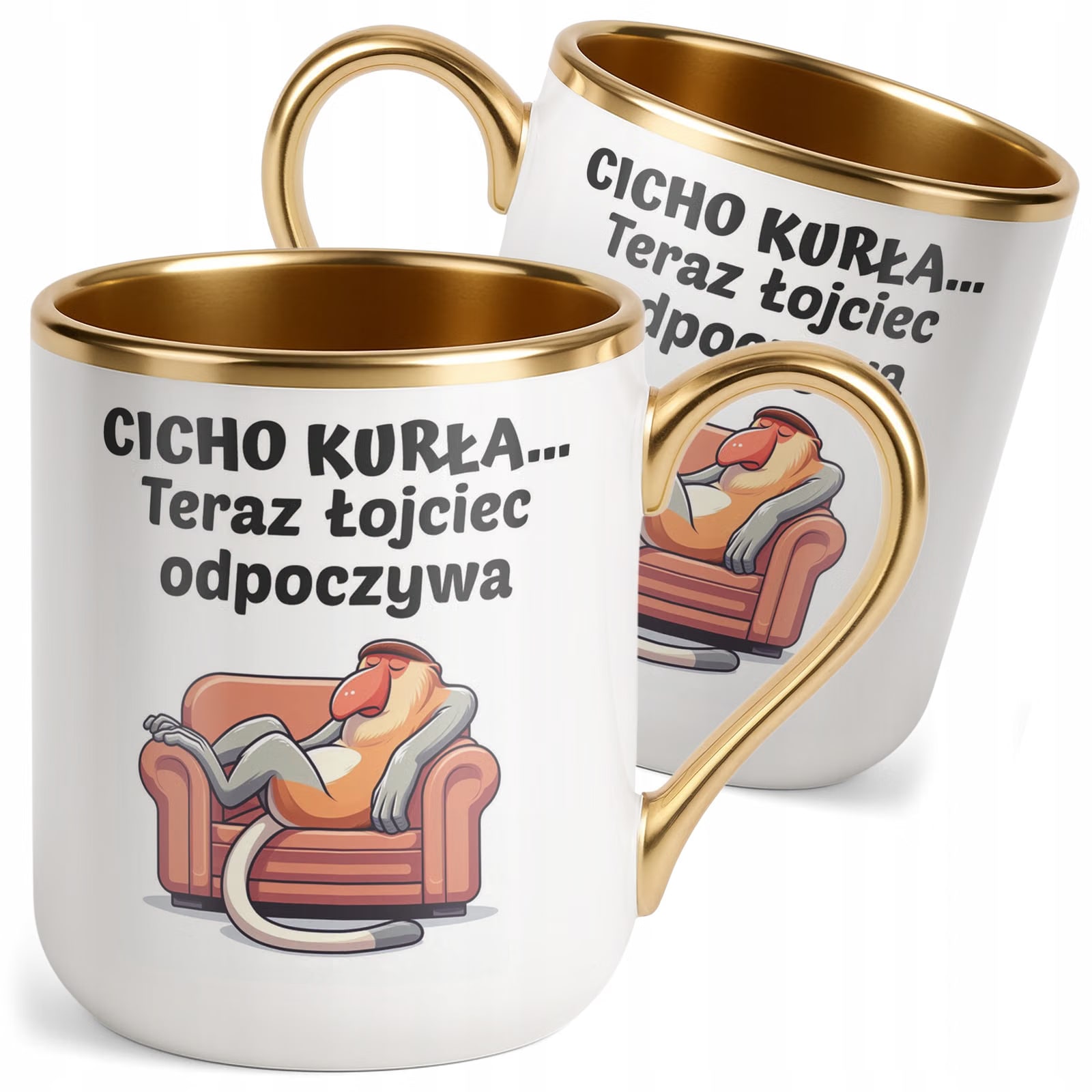 Kubek Premium Złoty Dzień Ojca Dla Taty Łojciec Odpoczywa Nosacz Prezent