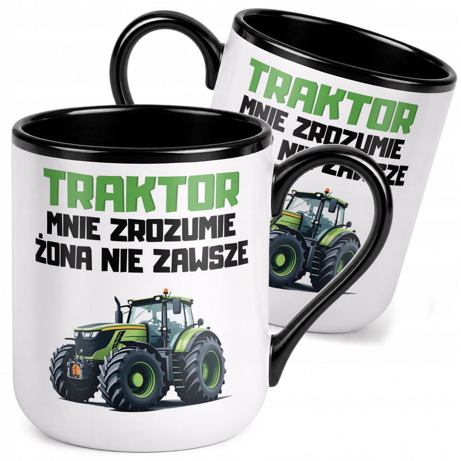 Kubek z nadrukiem Premium Czarny Dla Rolnika Gospodarza Upominek Prezent