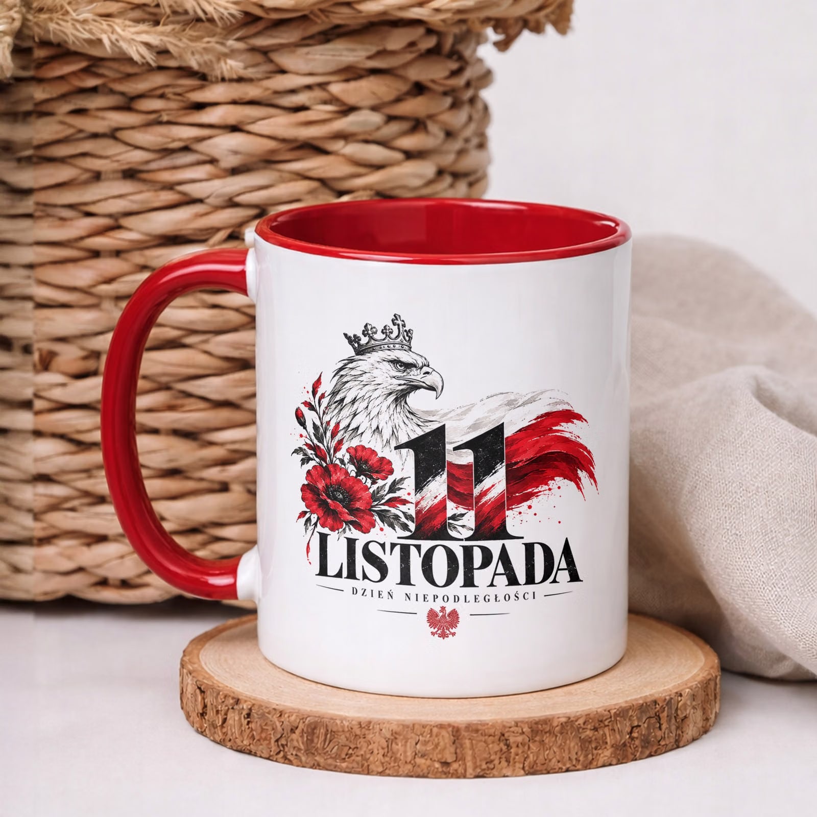 Kubek Czerwony z Nadrukiem Patriotyczny Święto Niepodległości Polska