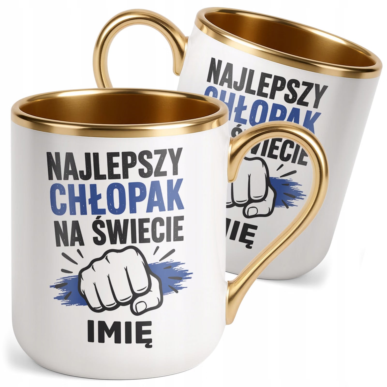 Kubek personalizowany z nadrukiem Premium Złoty Dzień Chłopaka
