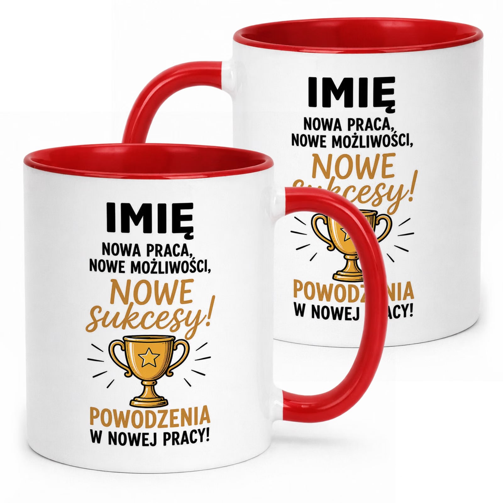 Kubek Czerwony Personalizowany z Nadrukiem Pożegnanie Odejście z Pracy