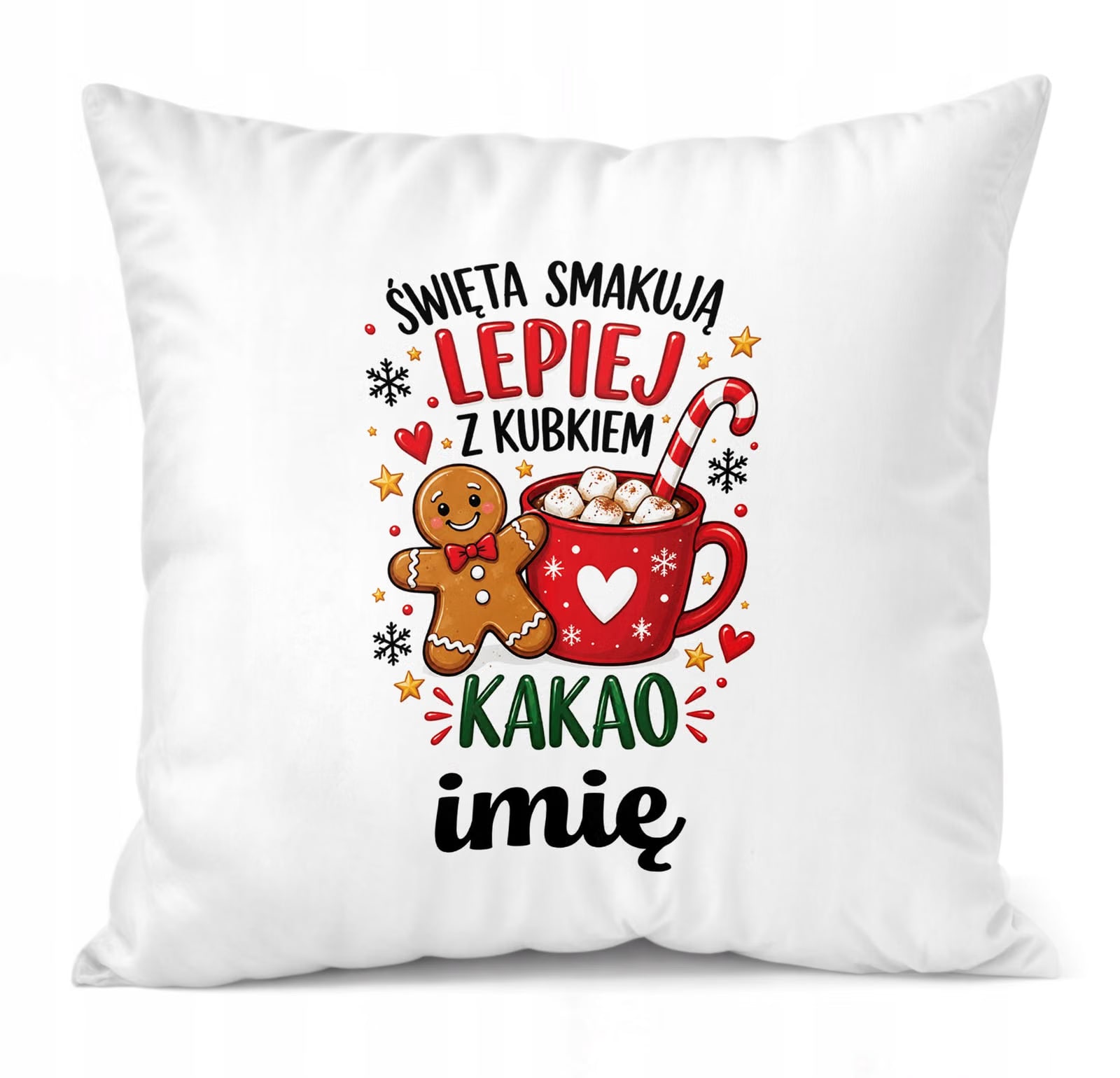 Poduszka Personalizowana 38x38cm z Nadrukiem Świąteczna Mikołajki Prezent