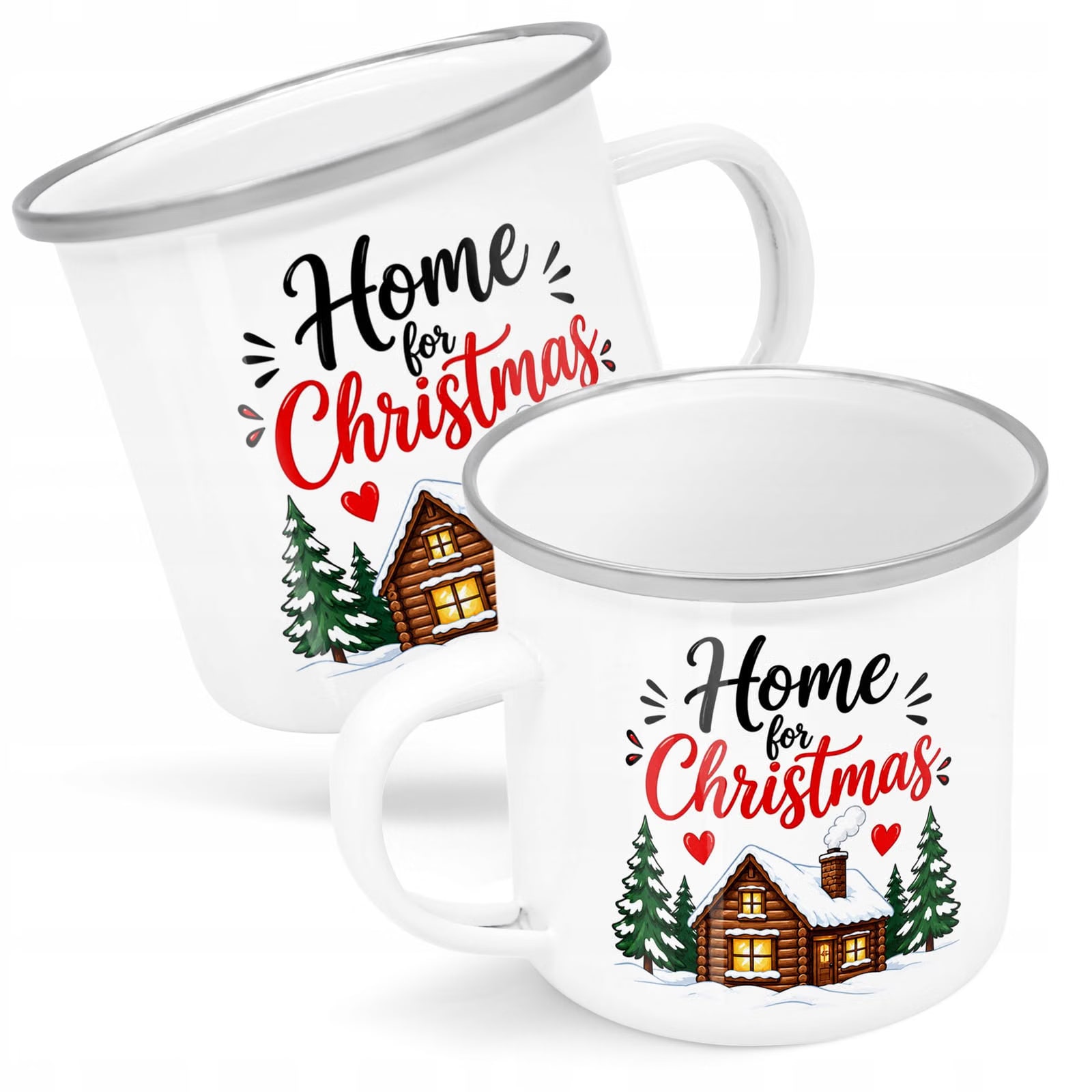 Kubek Emaliowany Boże Narodzenie Mikołajki Home For Christmas Prezent