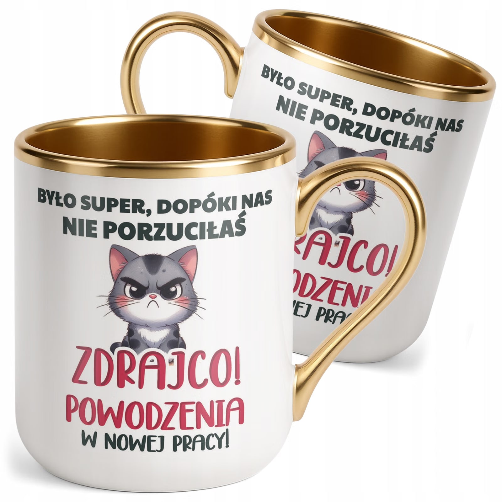 Kubek Premium Złoty Pożeganie Odejście z Pracy Dla Koleżanki Prezent