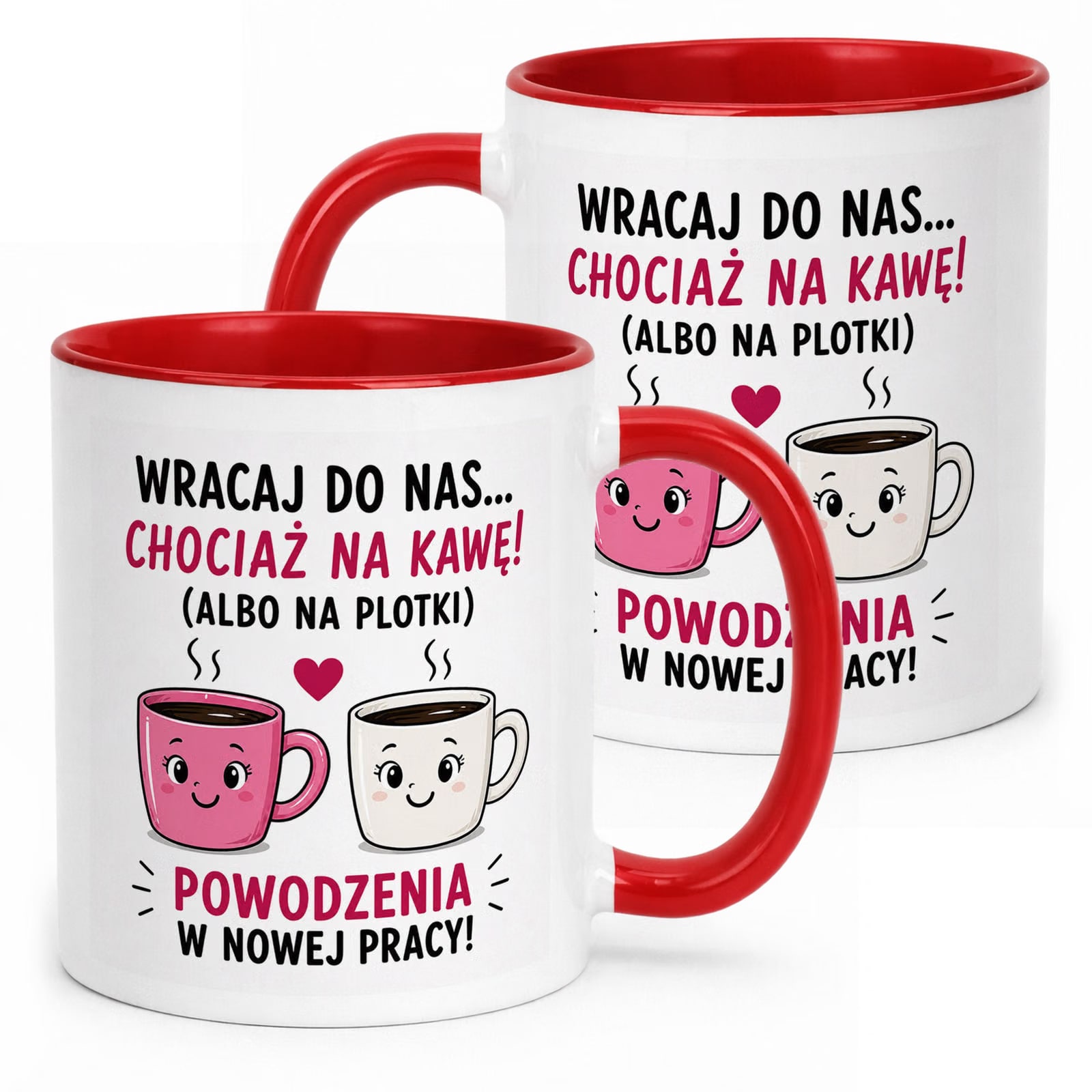 Kubek Czerwony z nadrukiem Pożegnanie Odejście z Pracy Dla Koleżanki
