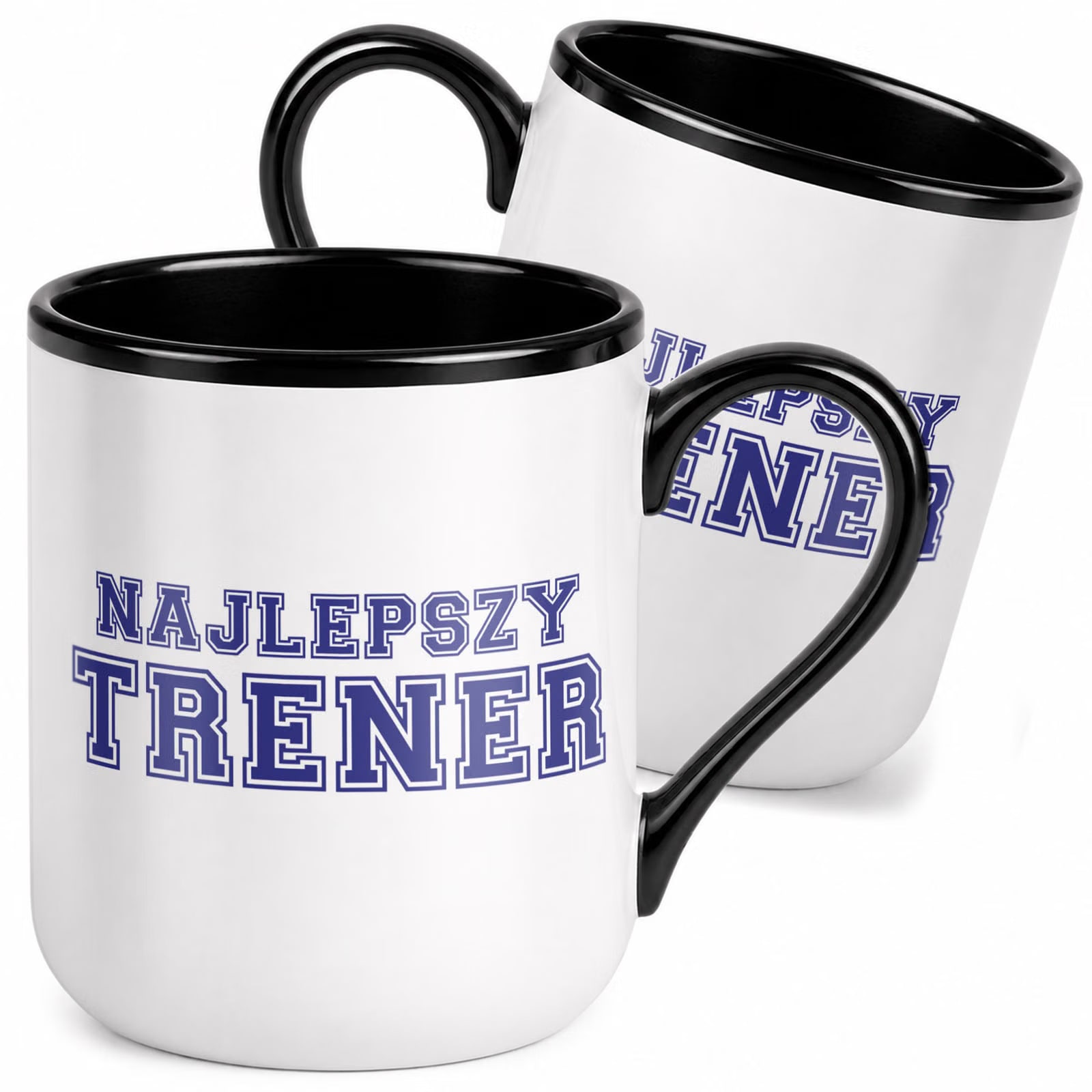 Kubek z nadrukiem Premium Czarny Dla Trenera Najlepszy Trener Prezent