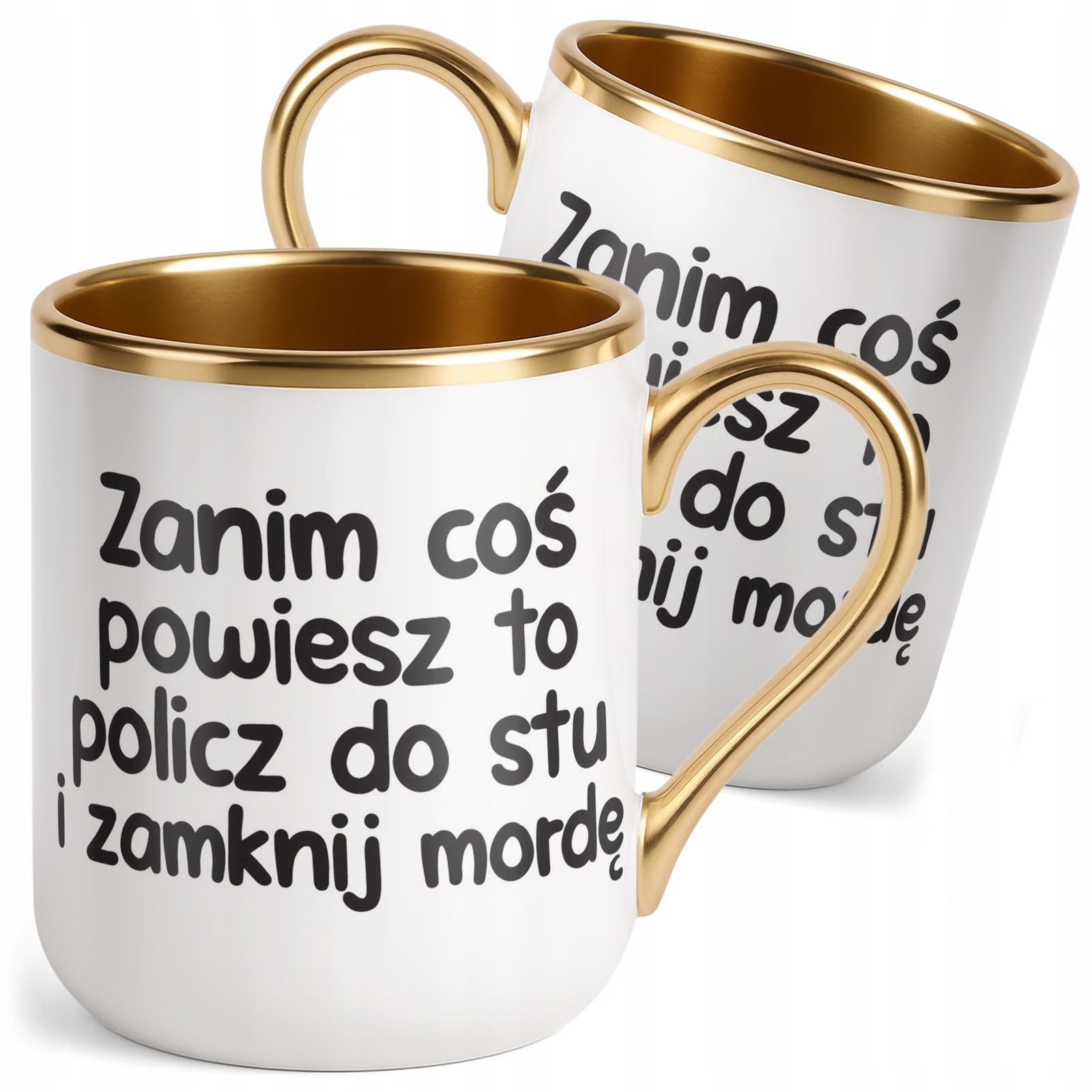 Kubek Premium Złoty Zanim Coś Powiesz To Śmieszny Zabawny Prezent