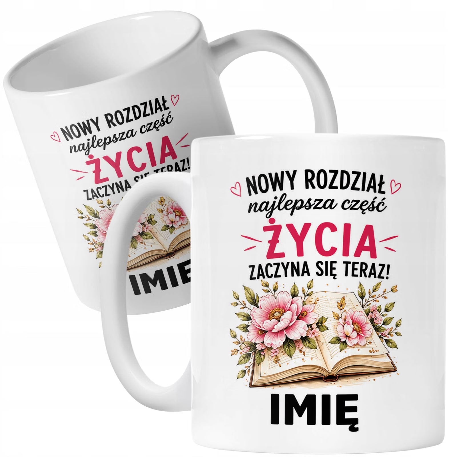 Biały Kubek Personalizowany z Nadrukiem Emerytura Dla Emerytki Prezent