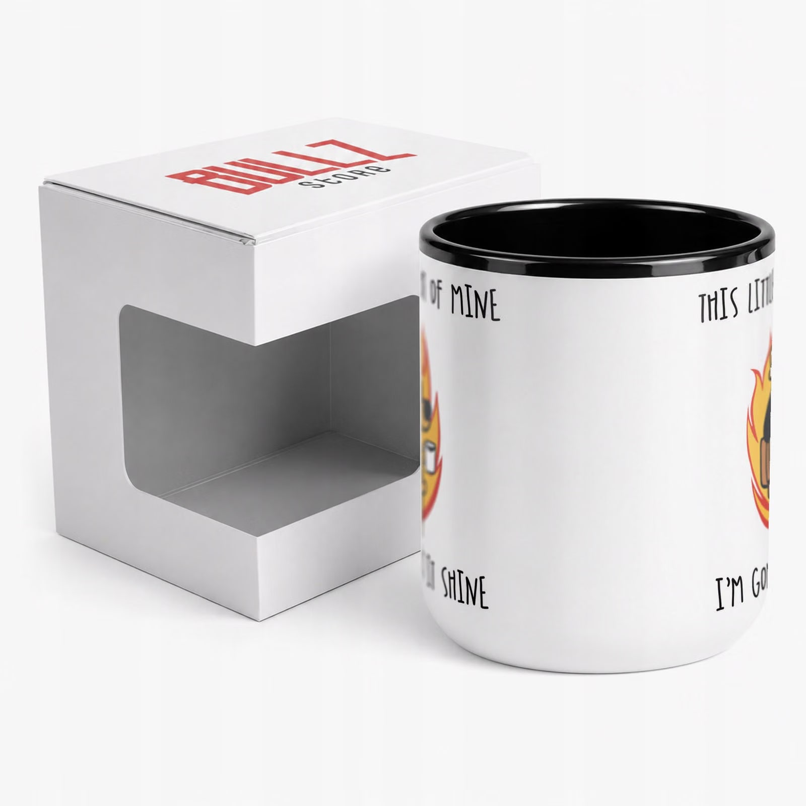 Kubek z nadrukiem Premium Czarny This Little Light Of Mine Upominek Prezent