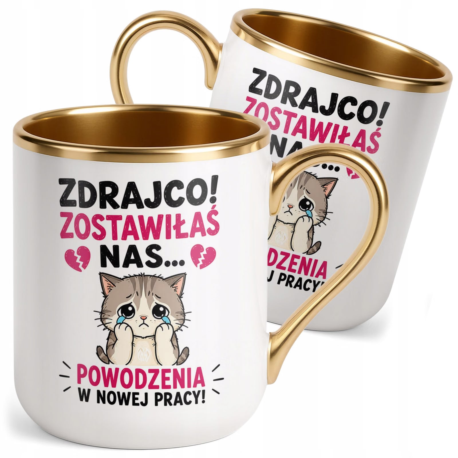 Kubek z nadrukiem Premium Złoty Pożegnanie Odejście z Pracy