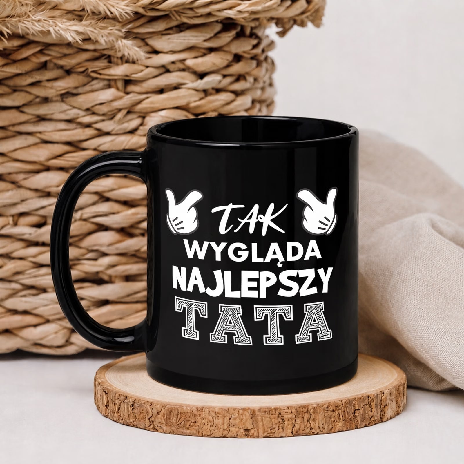 Dzień Ojca prezent dla taty kubek czarny wyjątkowy upominek dla taty