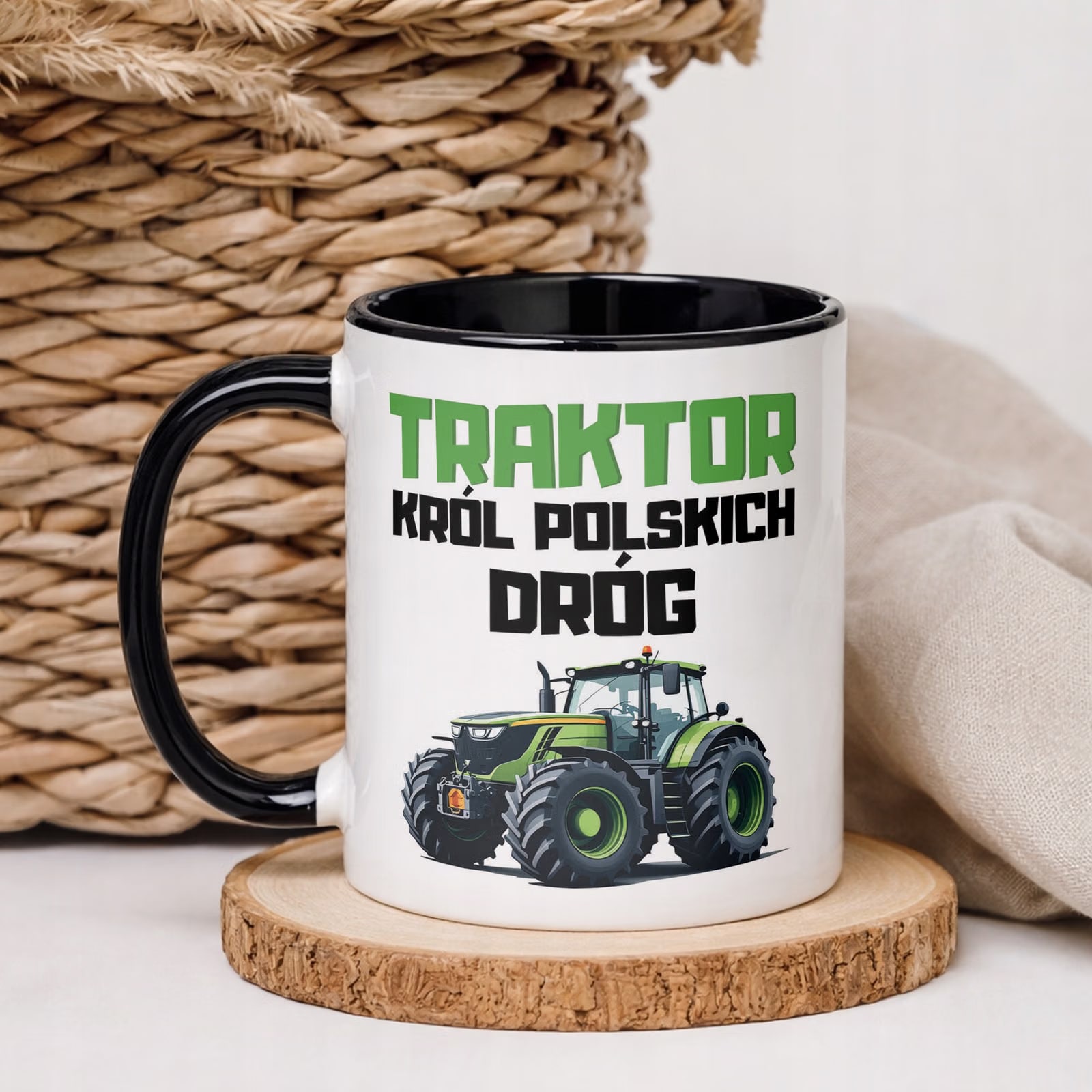 Kubek Czarny Rolnik Dla Rolnika Traktor Zabawny Prezent Upominek