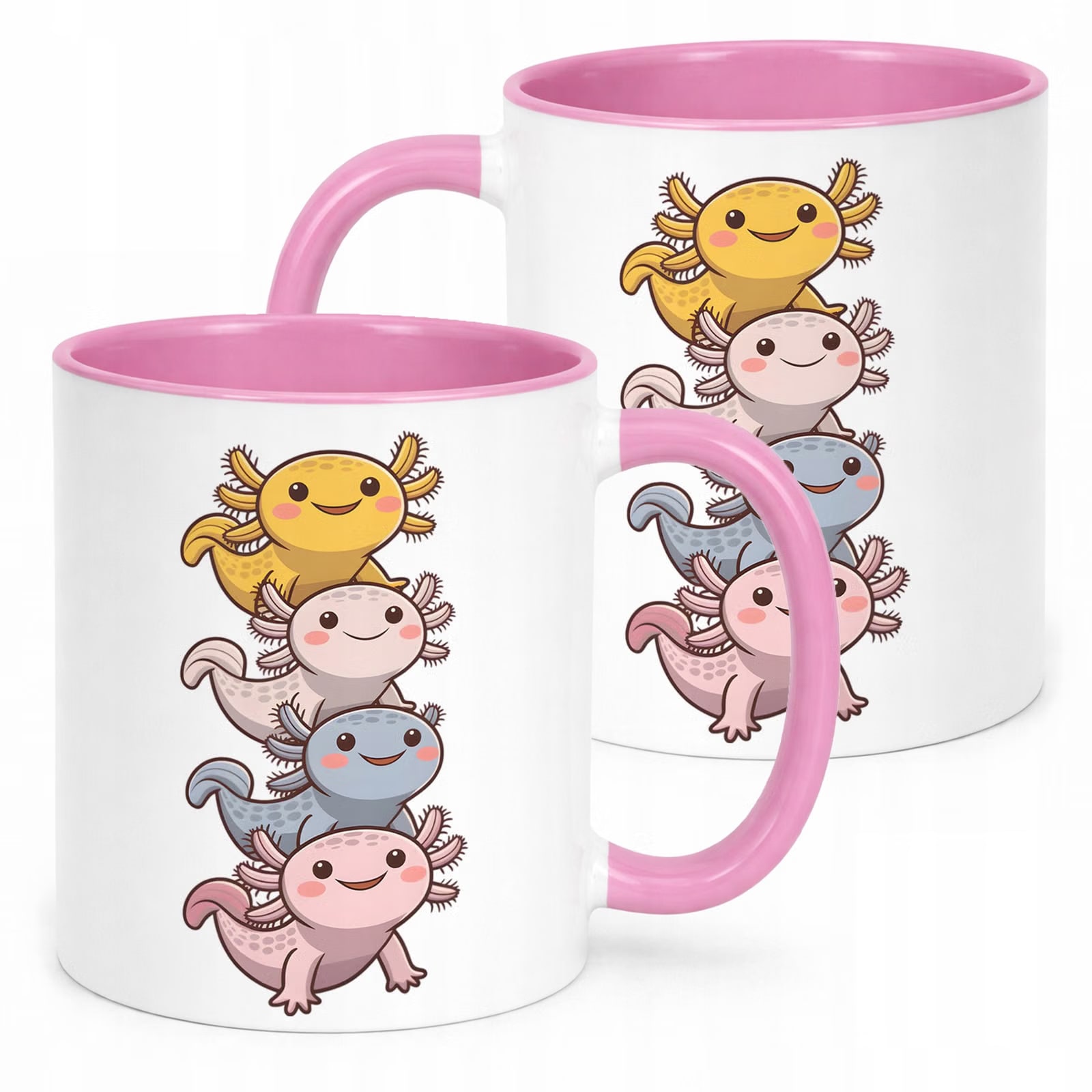 Różowy kubeczek 330ml dla fana gier Aksolotl Axolotl Różowy Zwierzak Trend