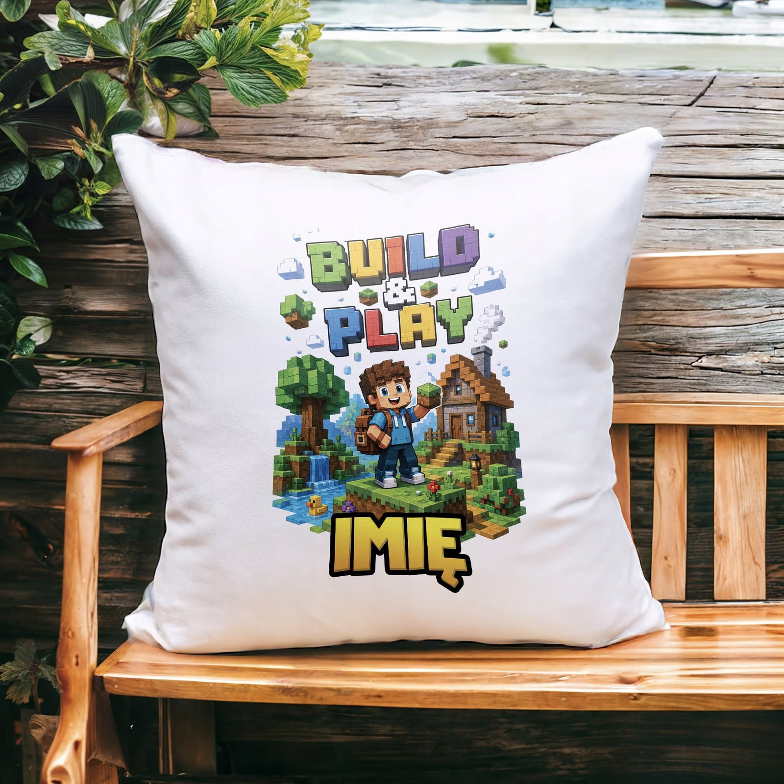 Poduszka Jasiek Personalizowana z nadrukiem 38x38cm PIXEL GRA Prezent