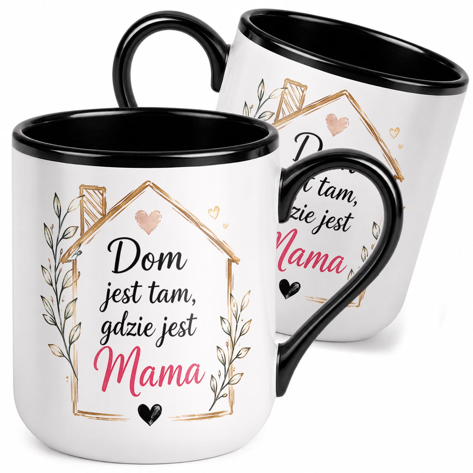 Kubek z nadrukiem Premium Czarny Dla Mamy Dzień Matki Upominek Prezent