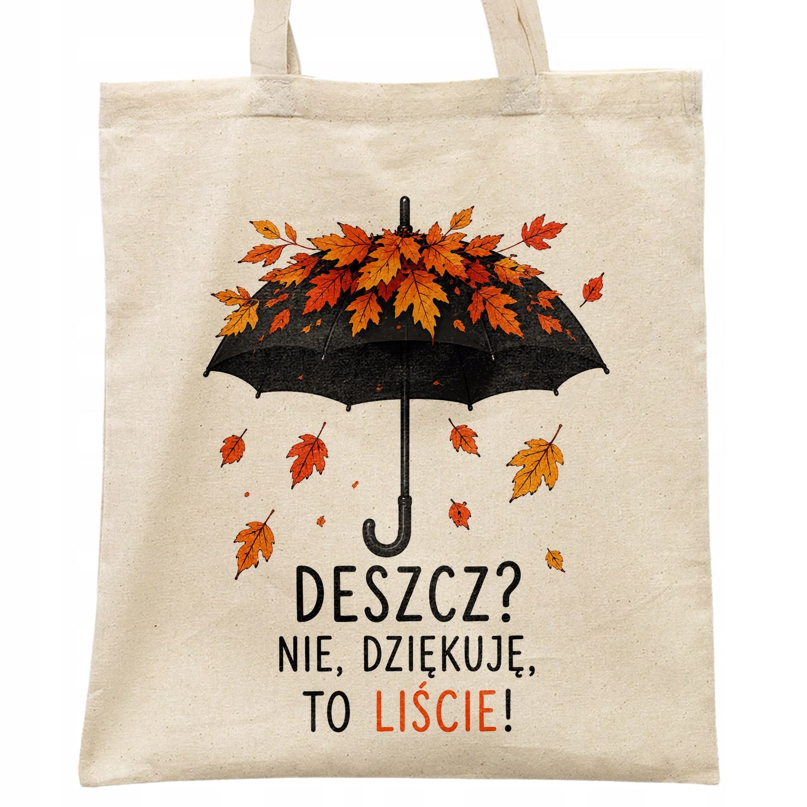 Torba shopper bawełniana jesień jesienna na zakupy z nadrukiem