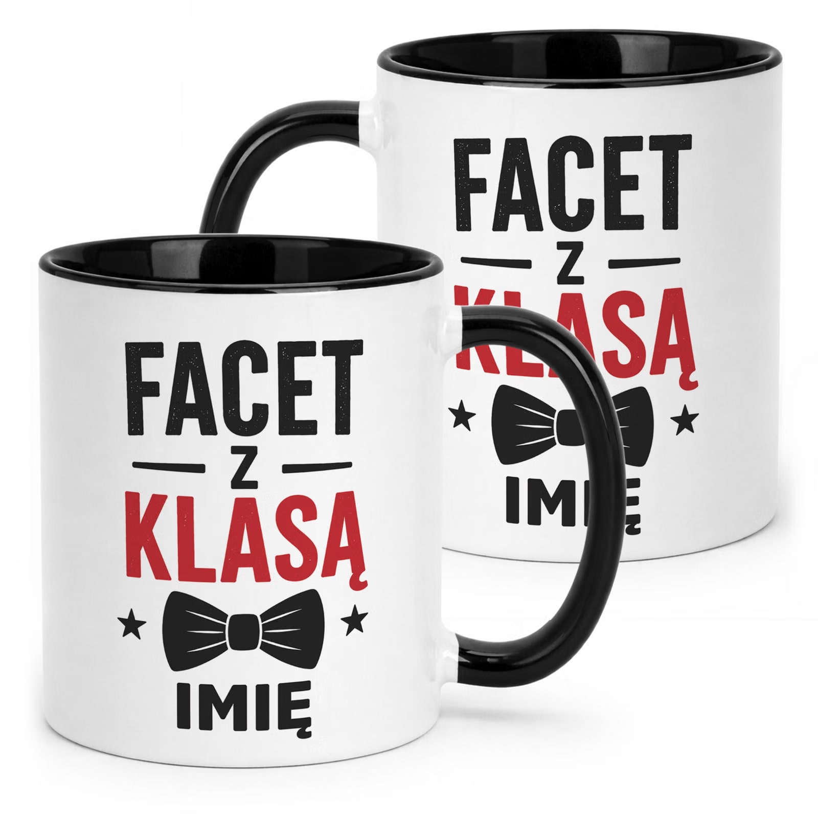 Czarny Kubek personalizowany z nadrukiem Dzień Chłopaka Mężczyzny Prezent