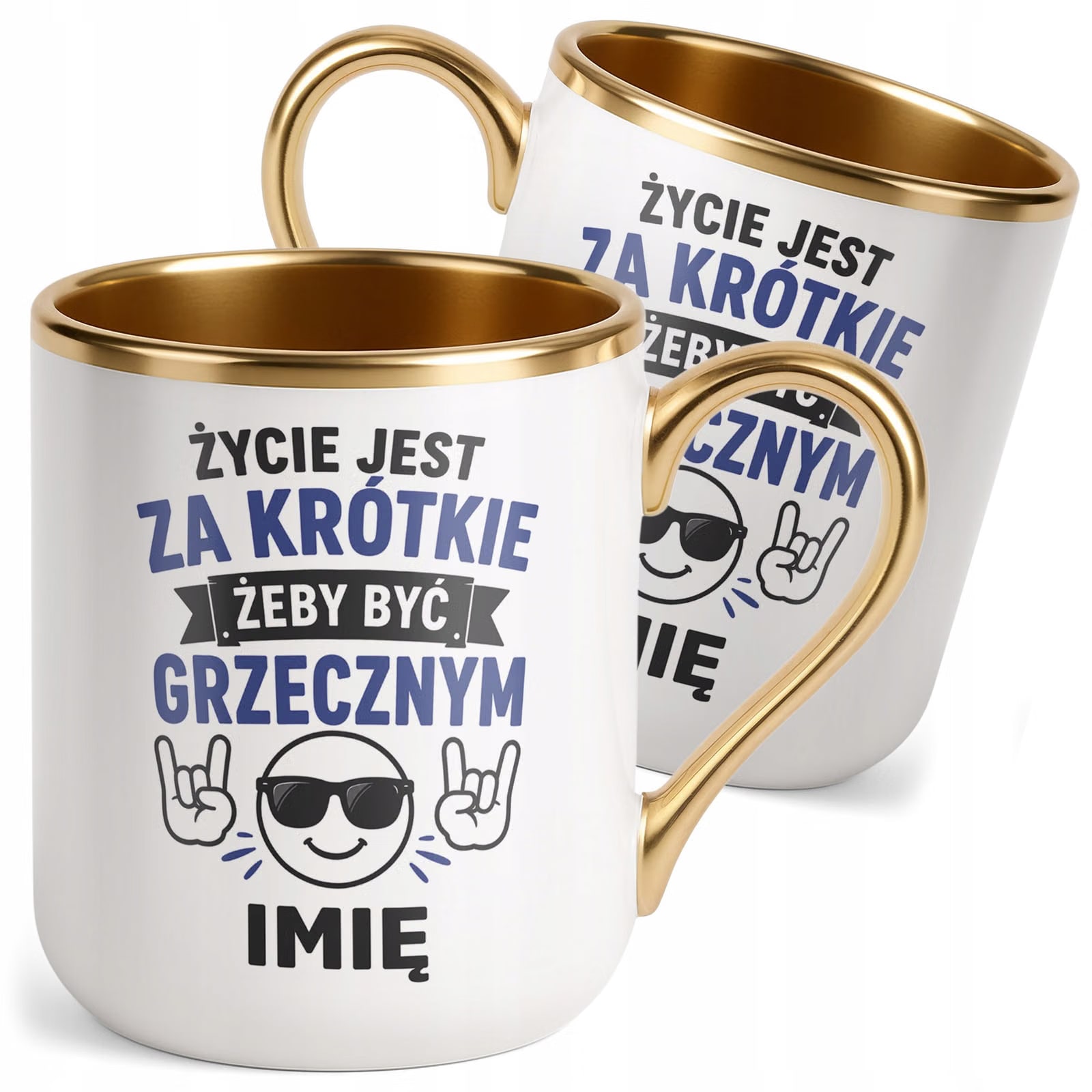Kubek personalizowany z nadrukiem Premium Złoty Dzień Chłopaka