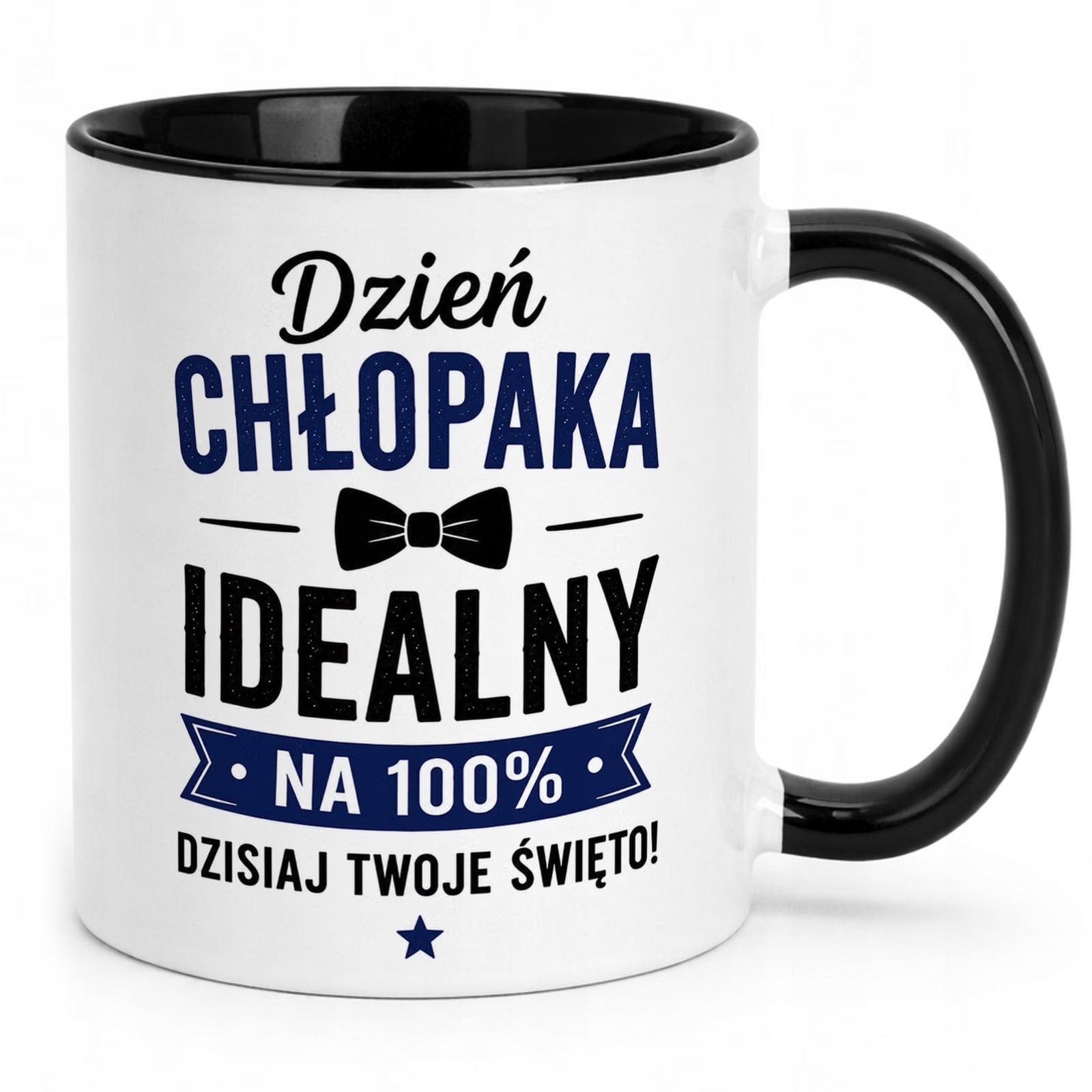 Czarny Kubek z nadrukiem Dzień Chłopaka Dla Mężczyzny Upominek Prezent