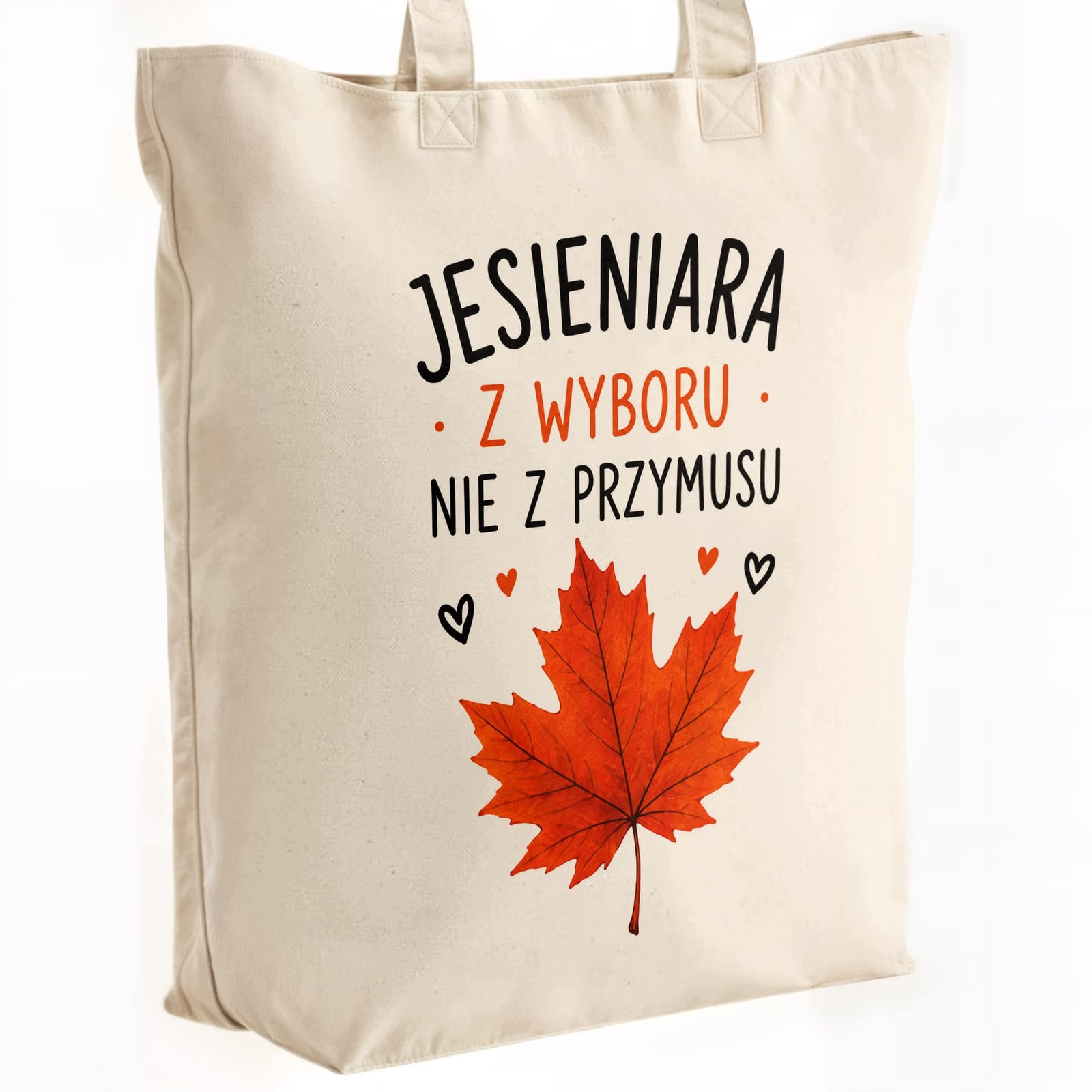 Torba shopper bawełniana premium jesień jesienna na zakupy z nadrukiem