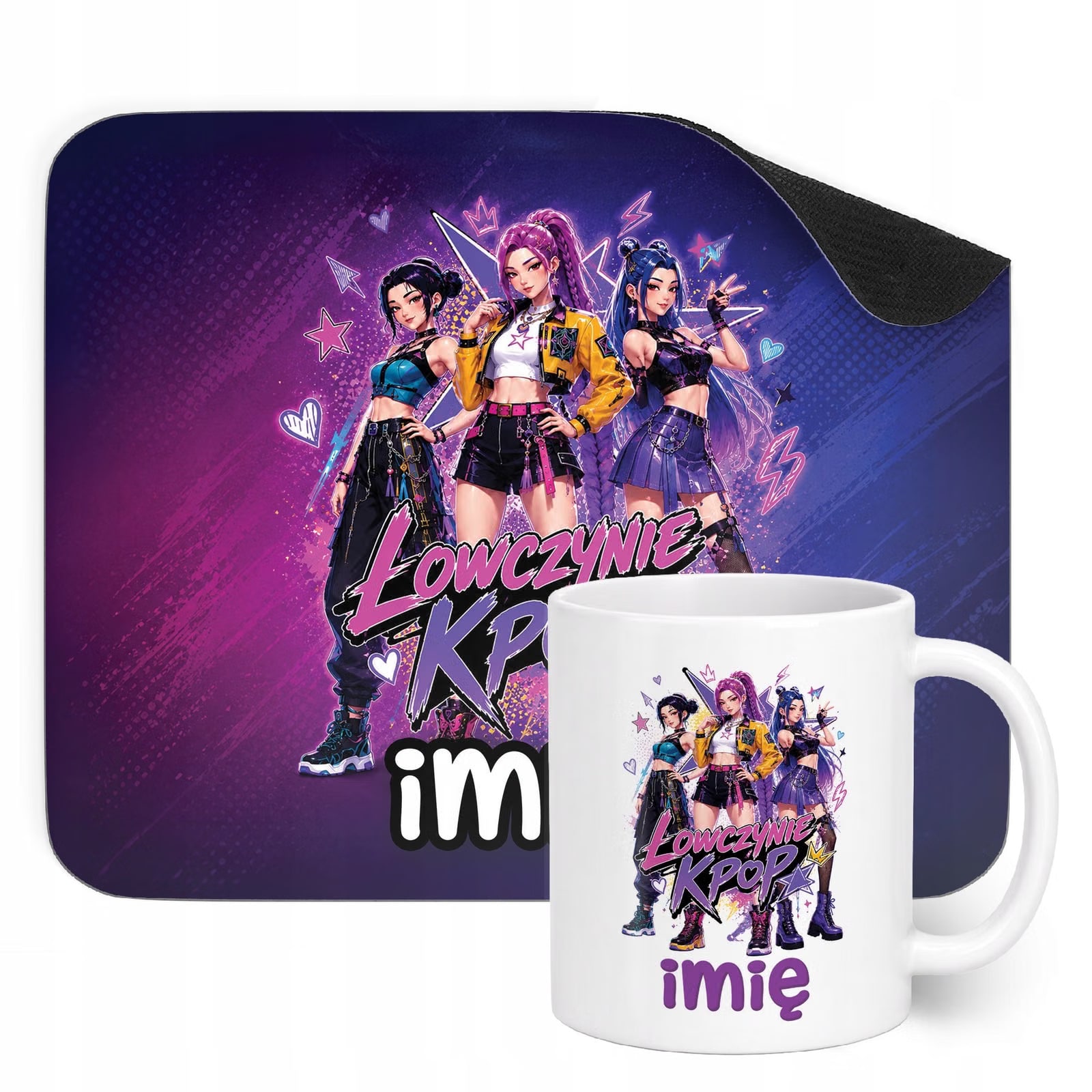 Zestaw personalizowany Kubek Podkładka pod mysz Łowczynie Kpop