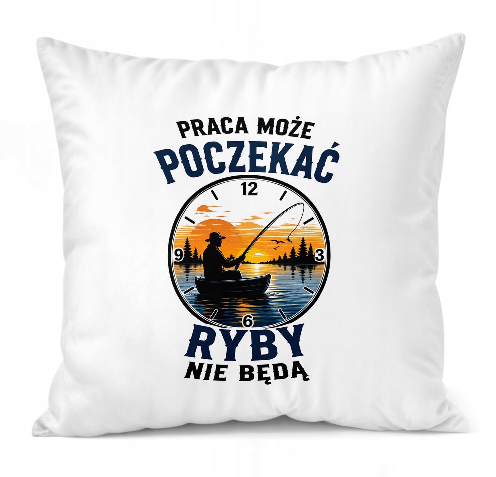 Poduszka Jasiek 38x38cm z Nadrukiem Dla Wędkarza Rybaka Upominek Prezent