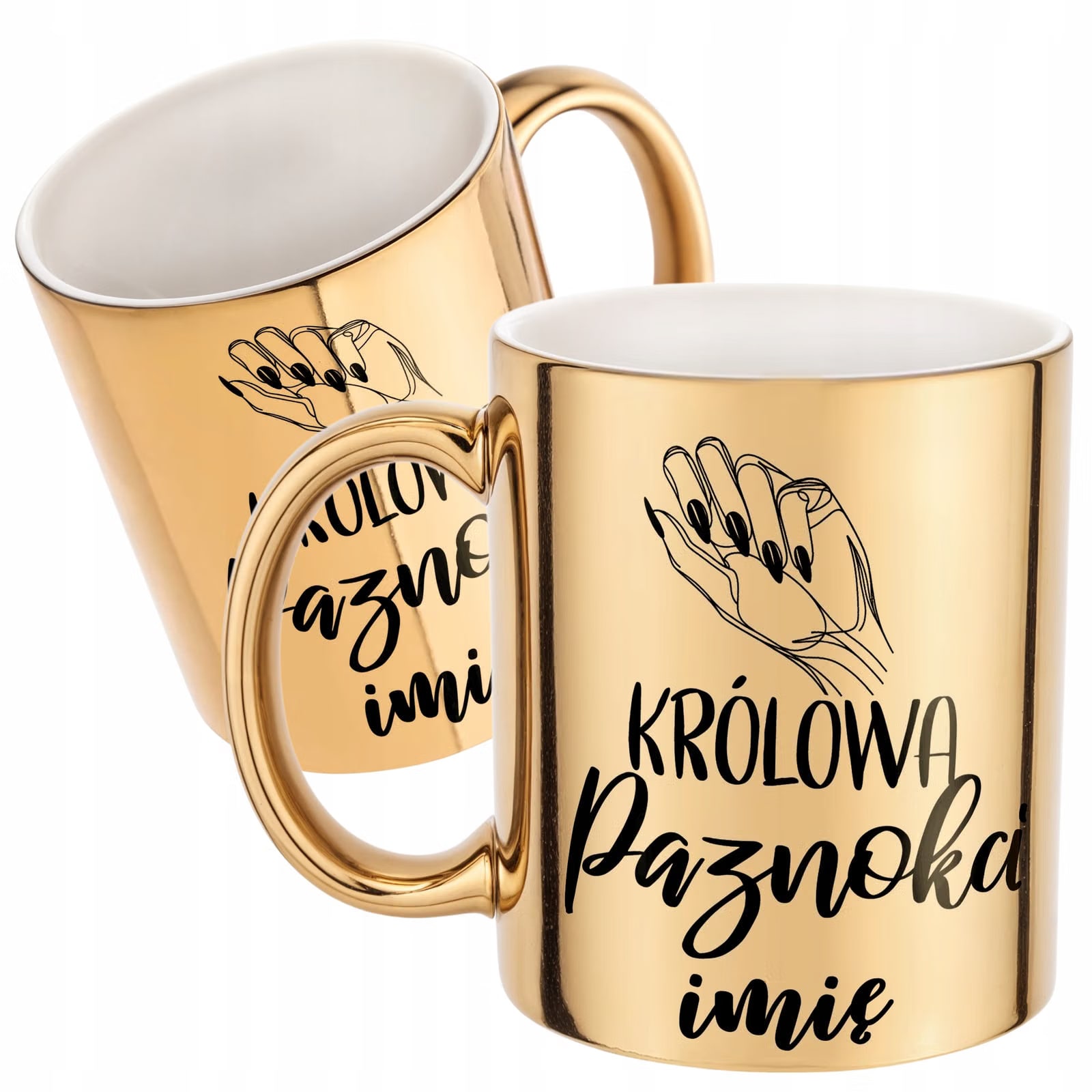 Złoty Kubek Personalizowany Królowa Paznokci Dla Stylistki Prezent