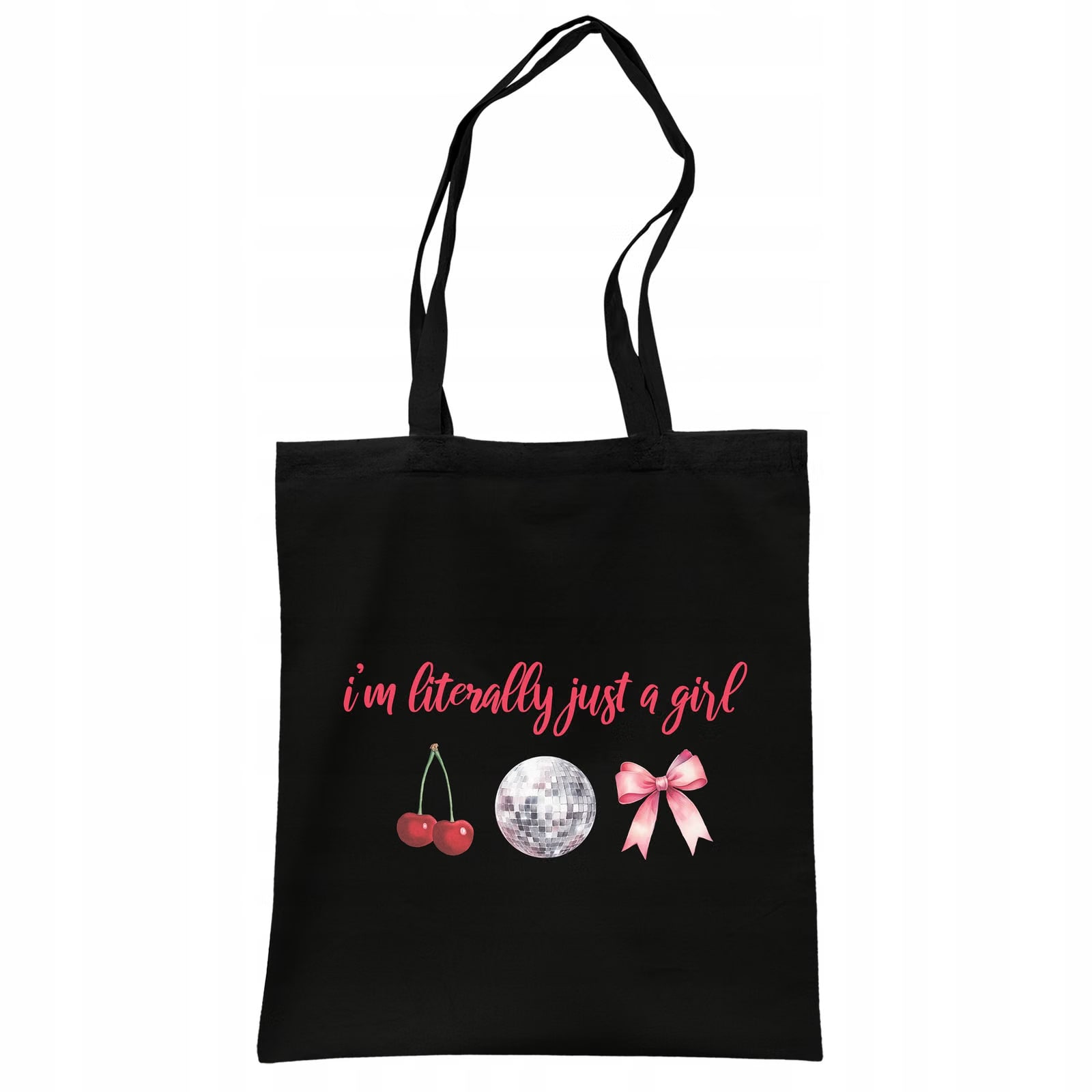 Torba bawełniana czarna na zakupy I’m Just A Girl Dla Dziewczyn Prezent