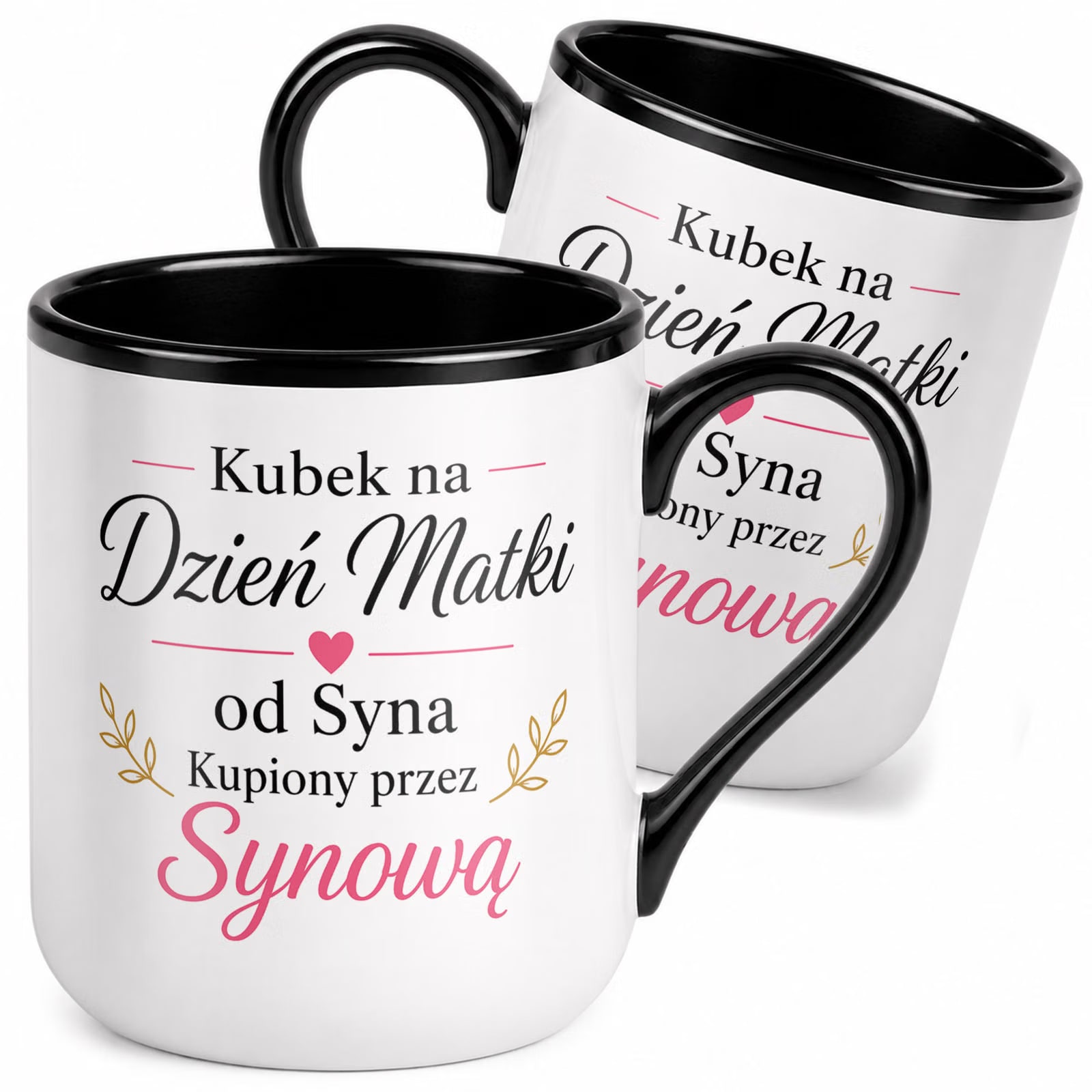 Kubek z nadrukiem Premium Czarny Dla Mamy Dzień Matki Upominek Prezent