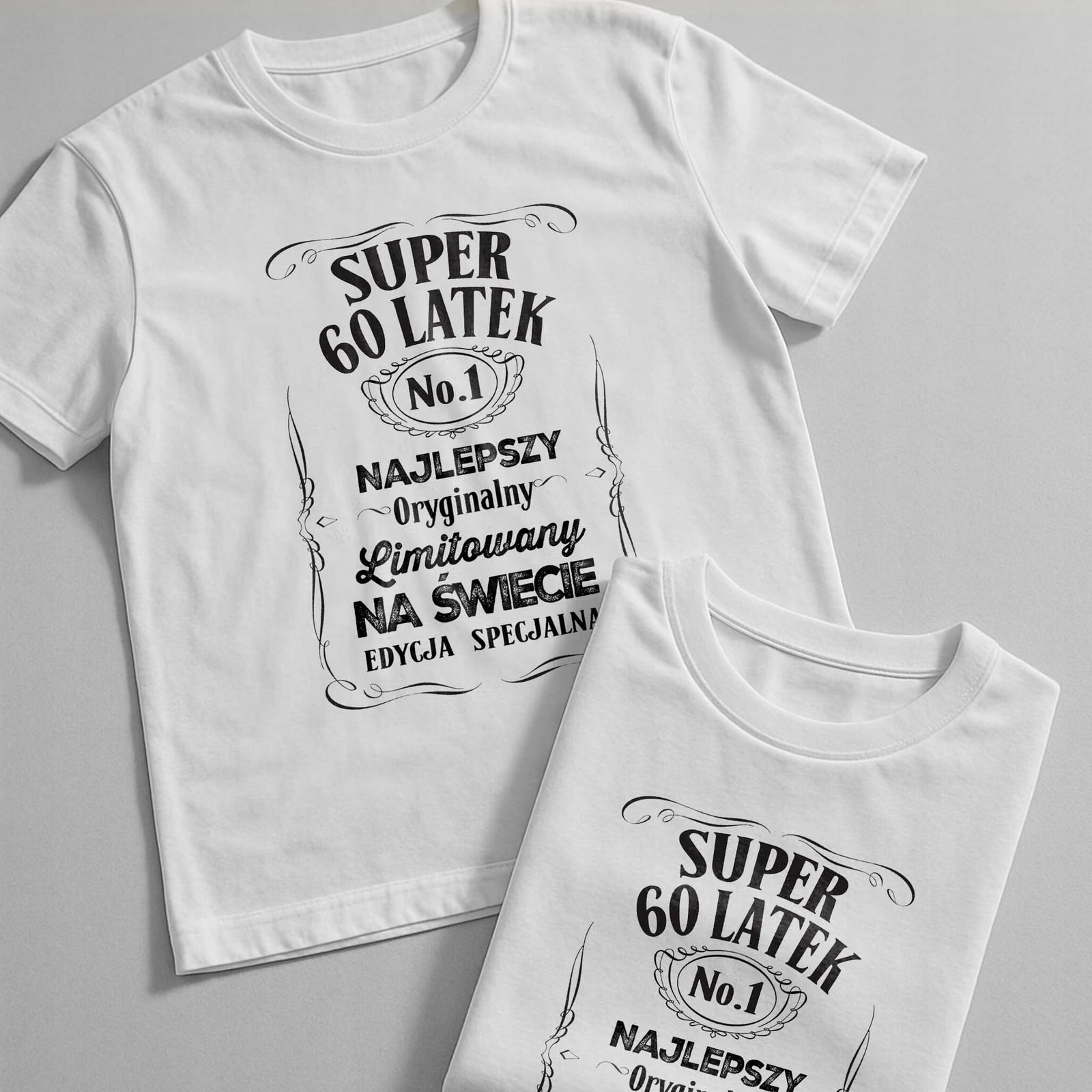 Koszulka biała męska Super 60 Latek Urodziny Prezent
