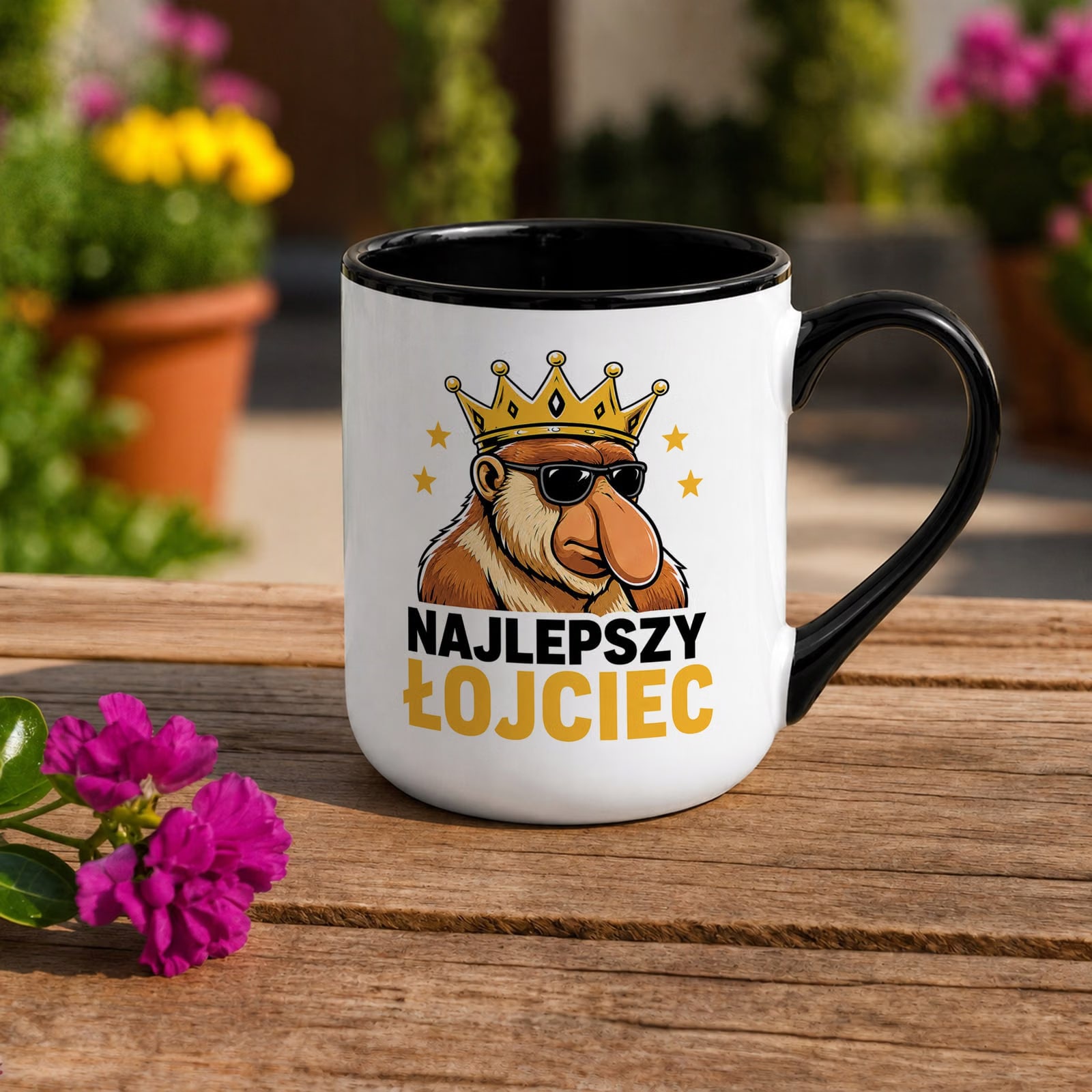 Kubek z nadrukiem Premium Czarny Dla Taty Dzień Ojca Upominek Prezent