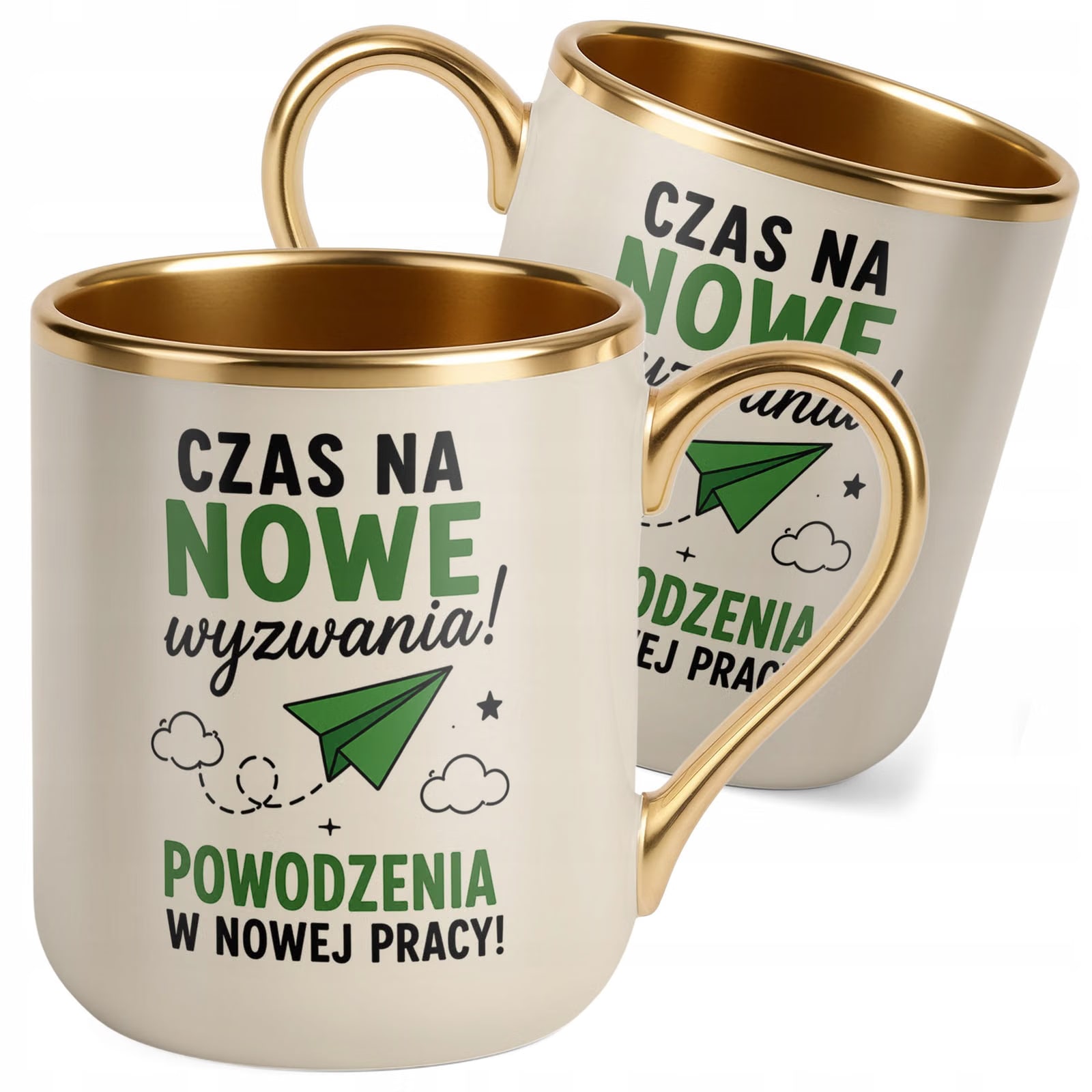 Kubek z nadrukiem Premium Złoty Ecru Pożegnanie Odejście z Pracy