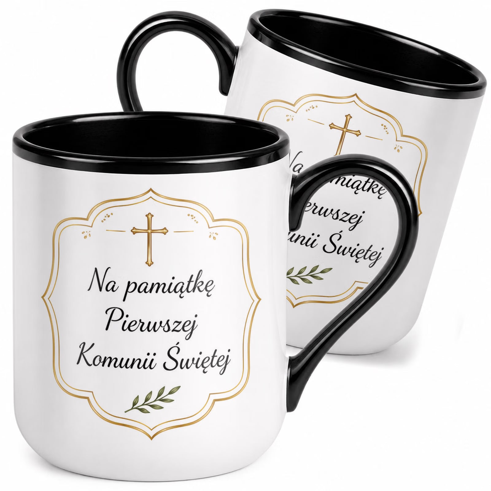 Kubek z nadrukiem Premium Czarny Pierwsza Komunia Święta Upominek Prezent