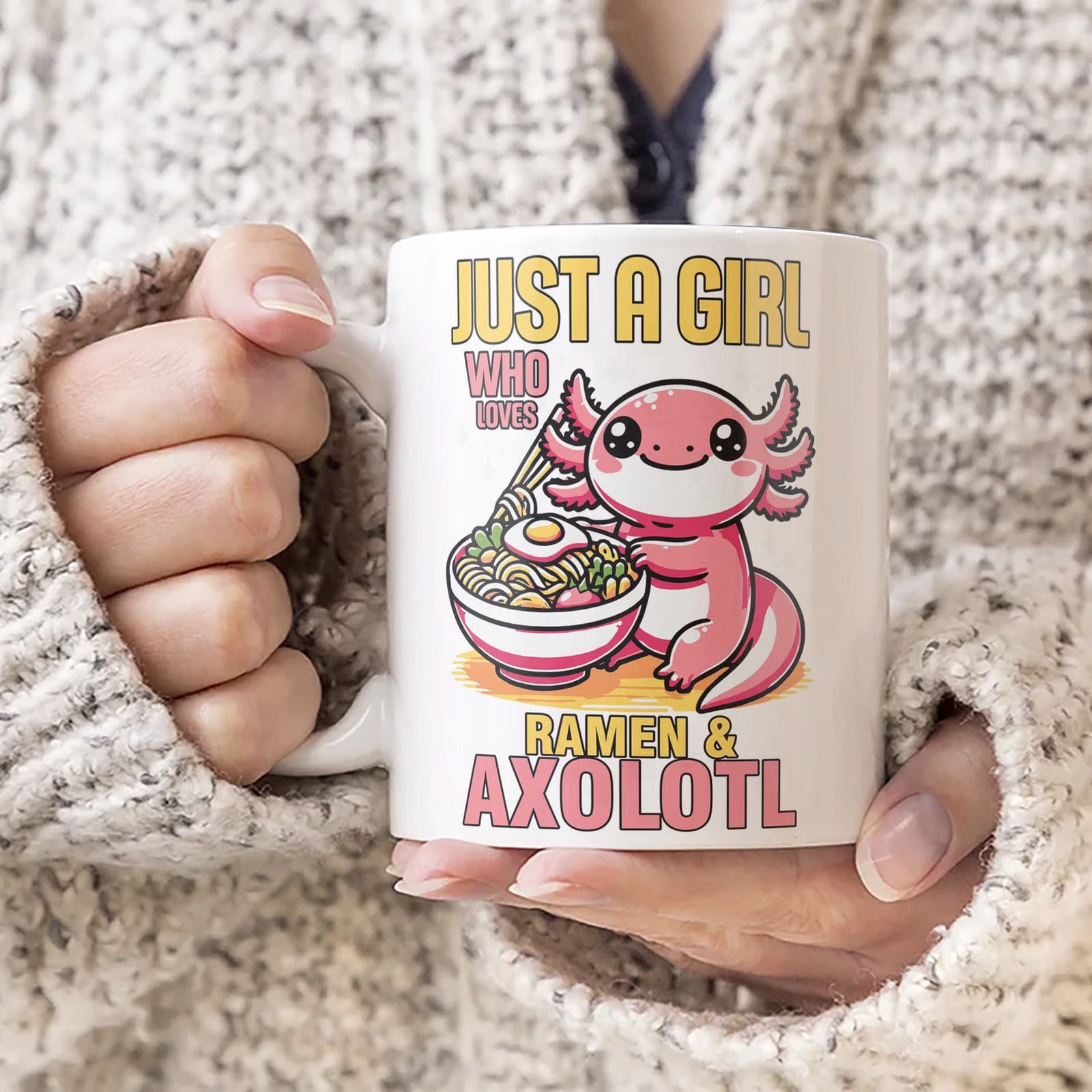 Prezentowy kubek 330ml dla dzieci Aksolotl Axolotl Różowy Zwierzak Viral