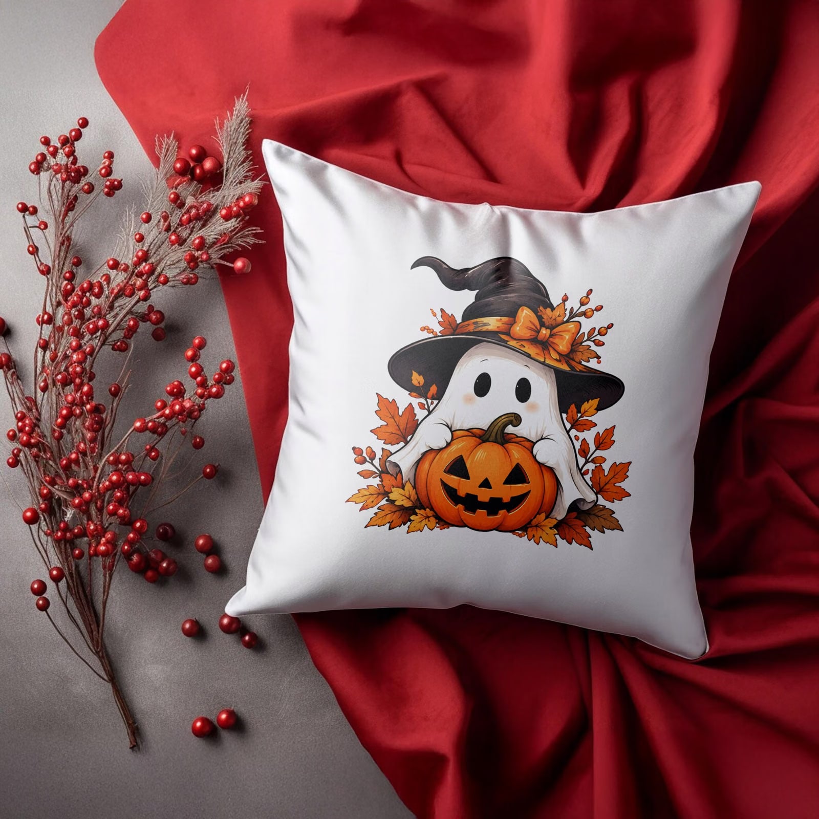 Poduszka Jasiek 38x38cm z Nadrukiem Halloween Jesień Prezent Upominek