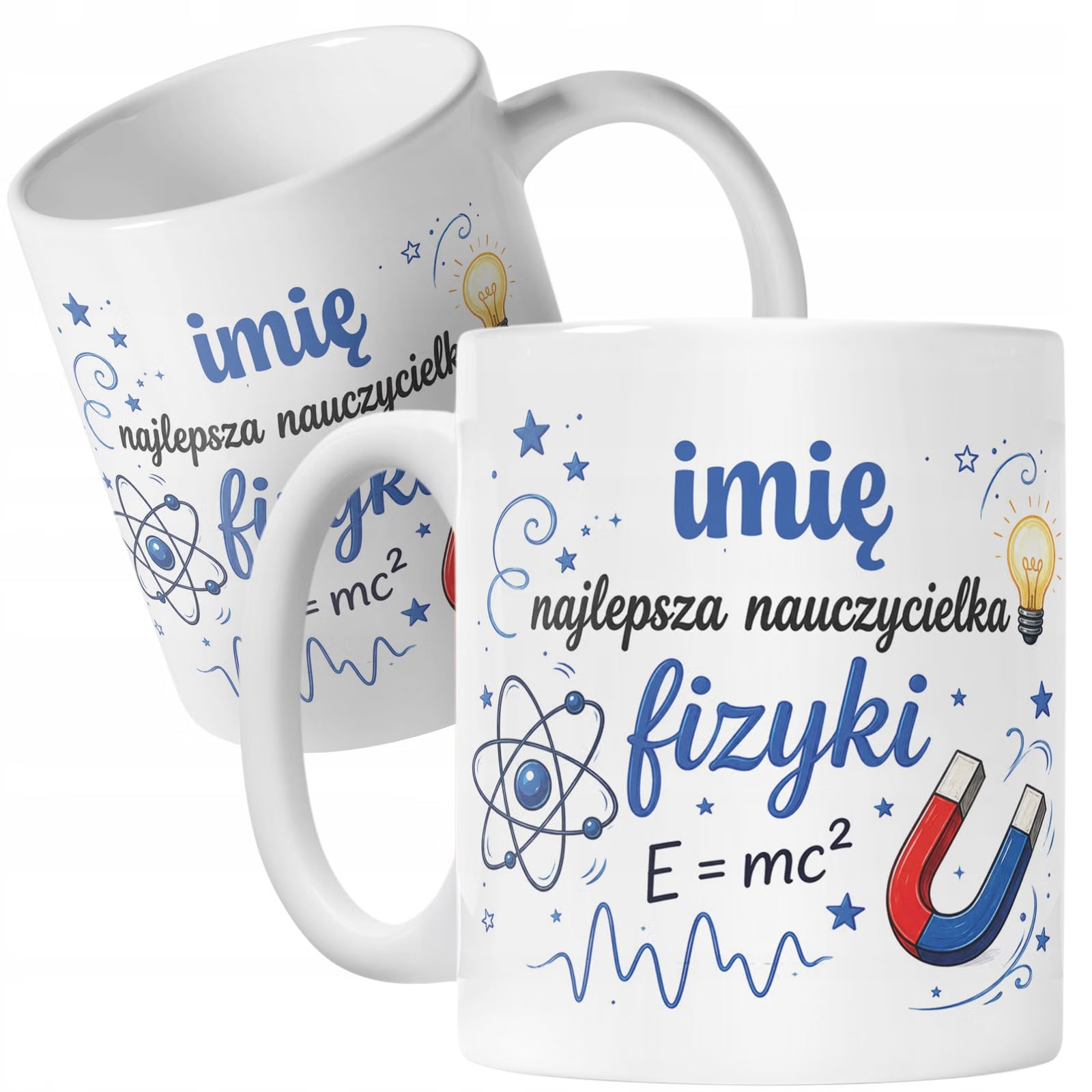 Kubek z Imieniem Dzień Nauczyciela Zakończenie Roku Fizyka Prezent