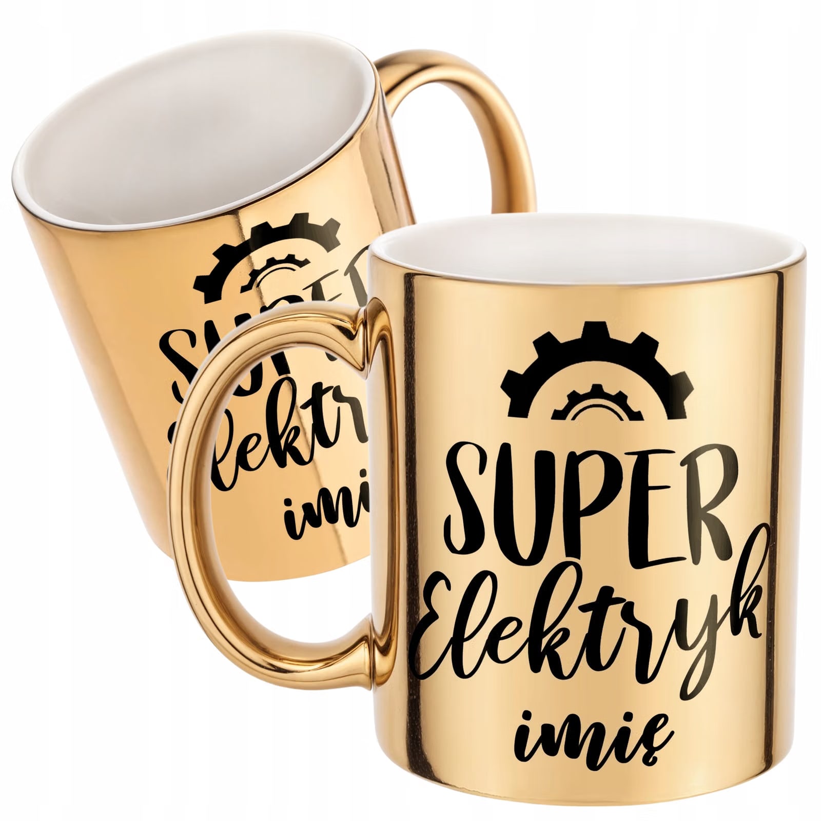 Złoty Kubek Personalizowany Super Elektryk Prezent Upominek