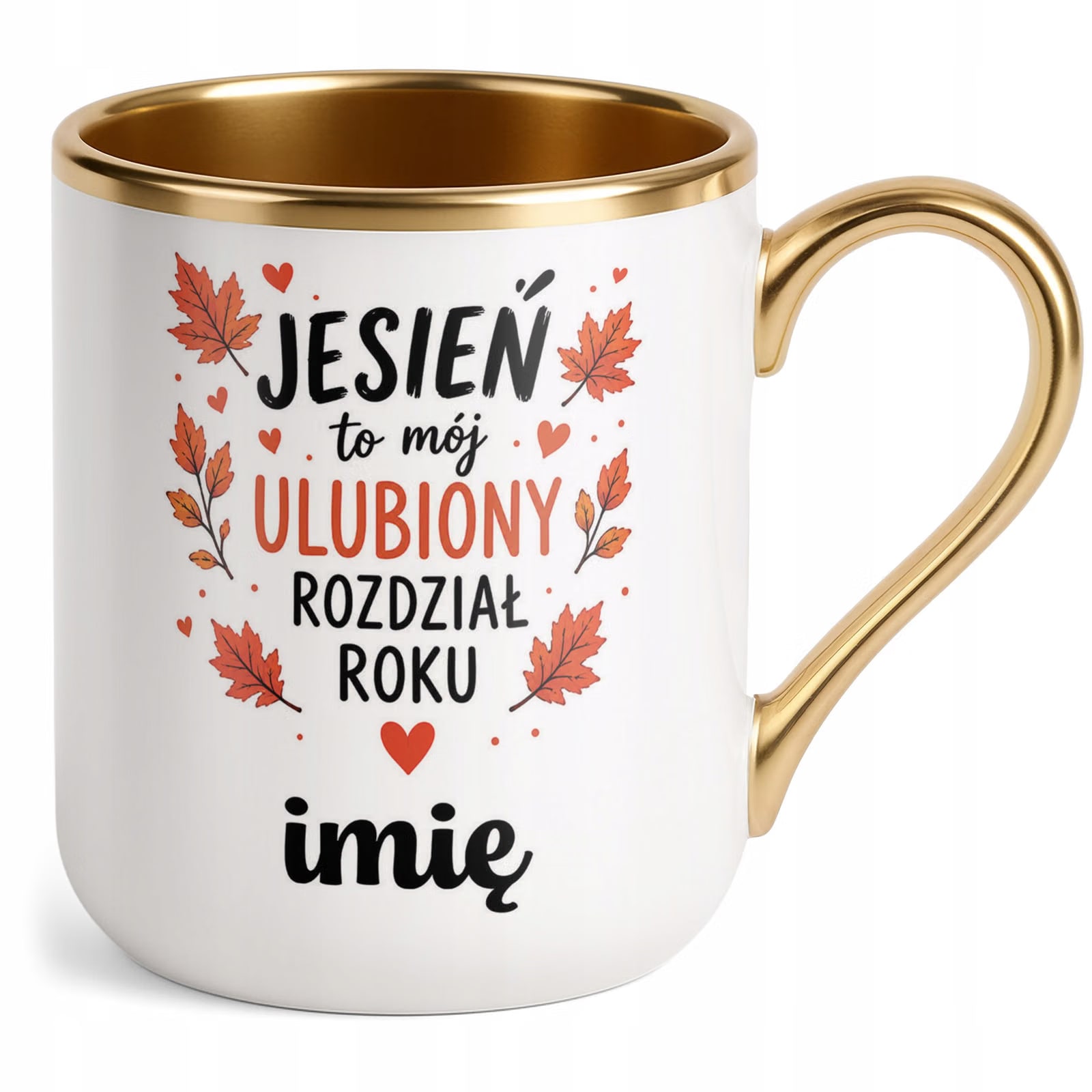 Kubek Personalizowany z nadrukiem Premium Złoty Jesienny Jesień