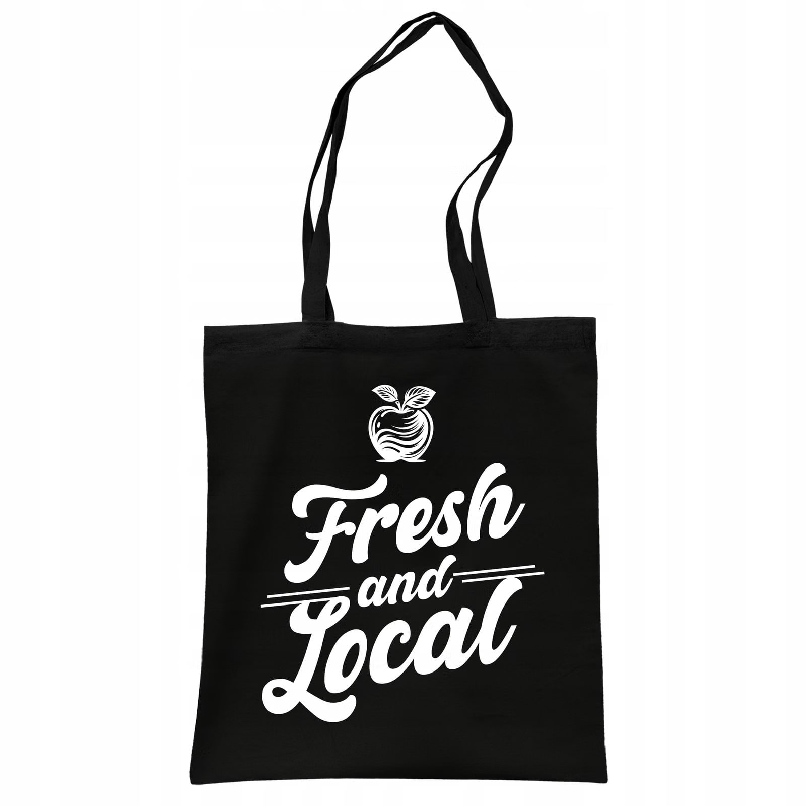 Torba bawełniana czarna na zakupy Fresh And Local Lokalne Produkty