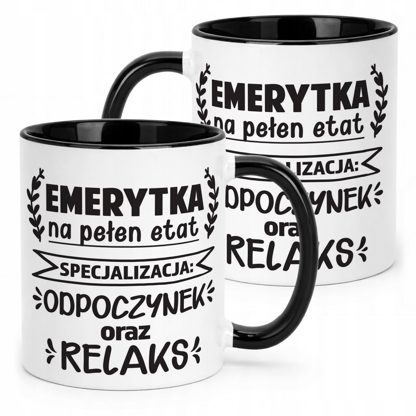 Kubek Czarny z okazji Emerytury Dla Emerytki Prezent Upominek