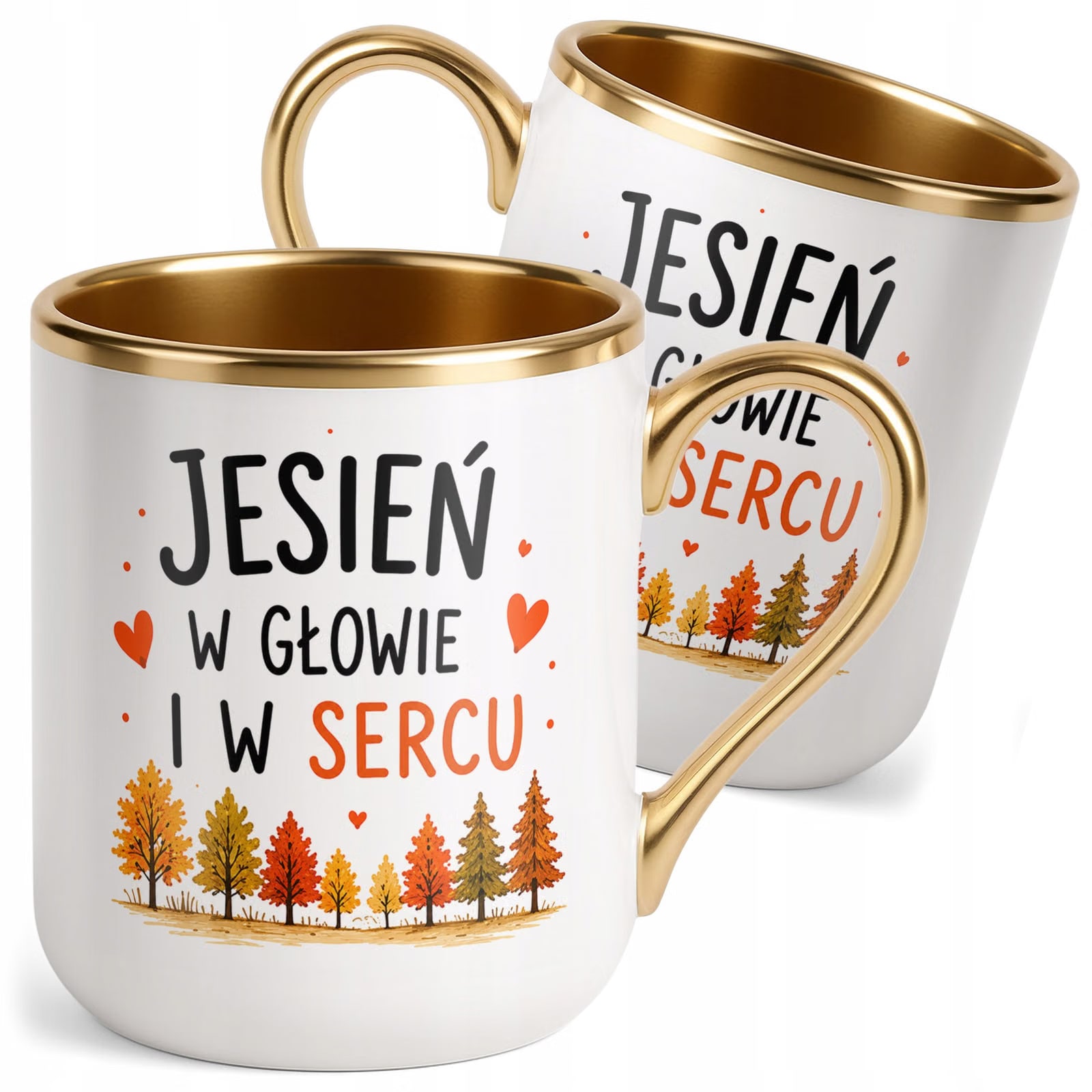 Kubek z nadrukiem Premium Złoty Jesienny Jesień Prezent