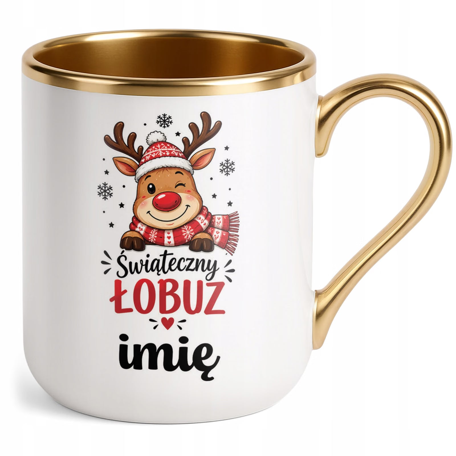Kubek Personalizowany Premium Złoty Boże Narodzenie Święta Prezent