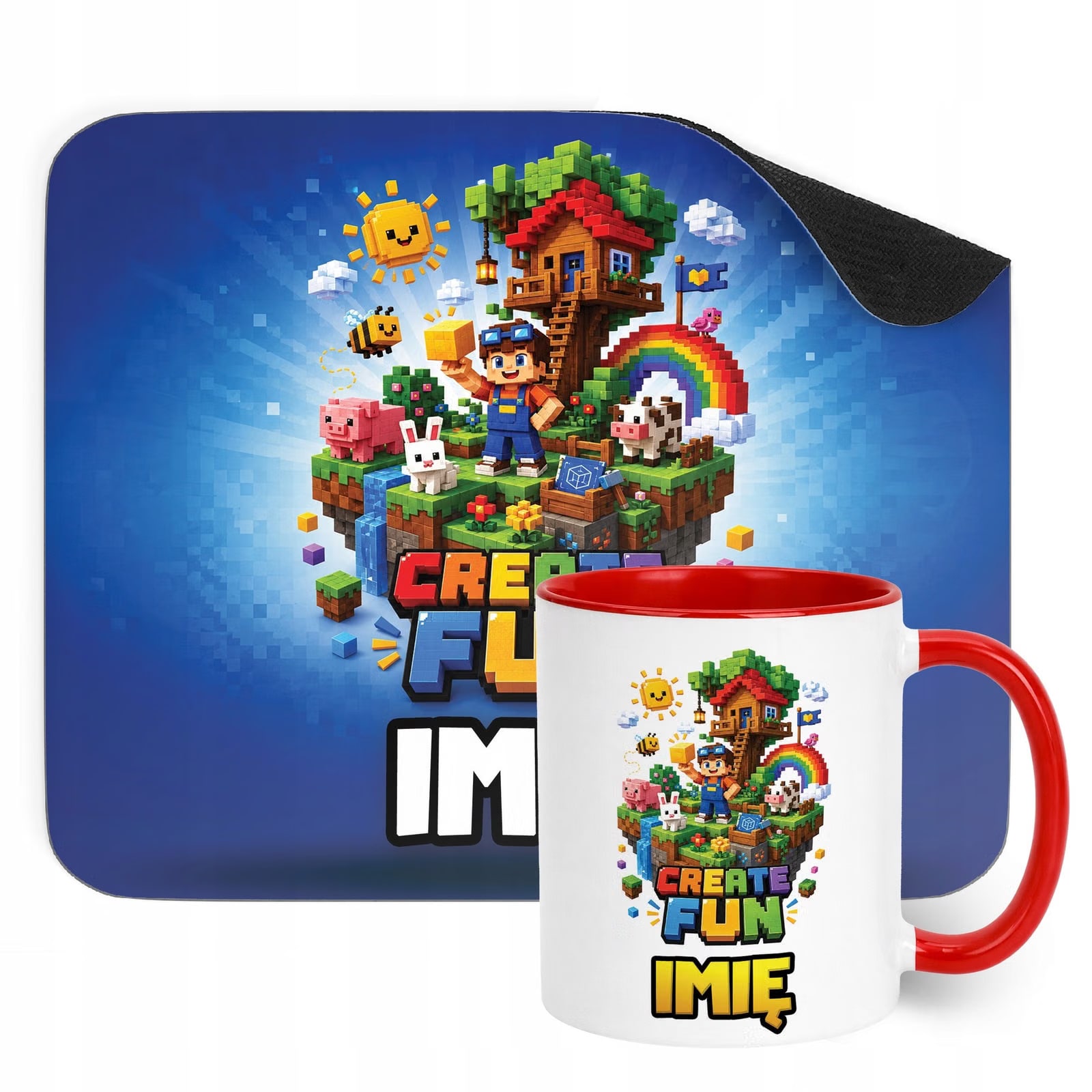 Zestaw personalizowany Kubek Czerwony Podkładka pod mysz gra Create Fun