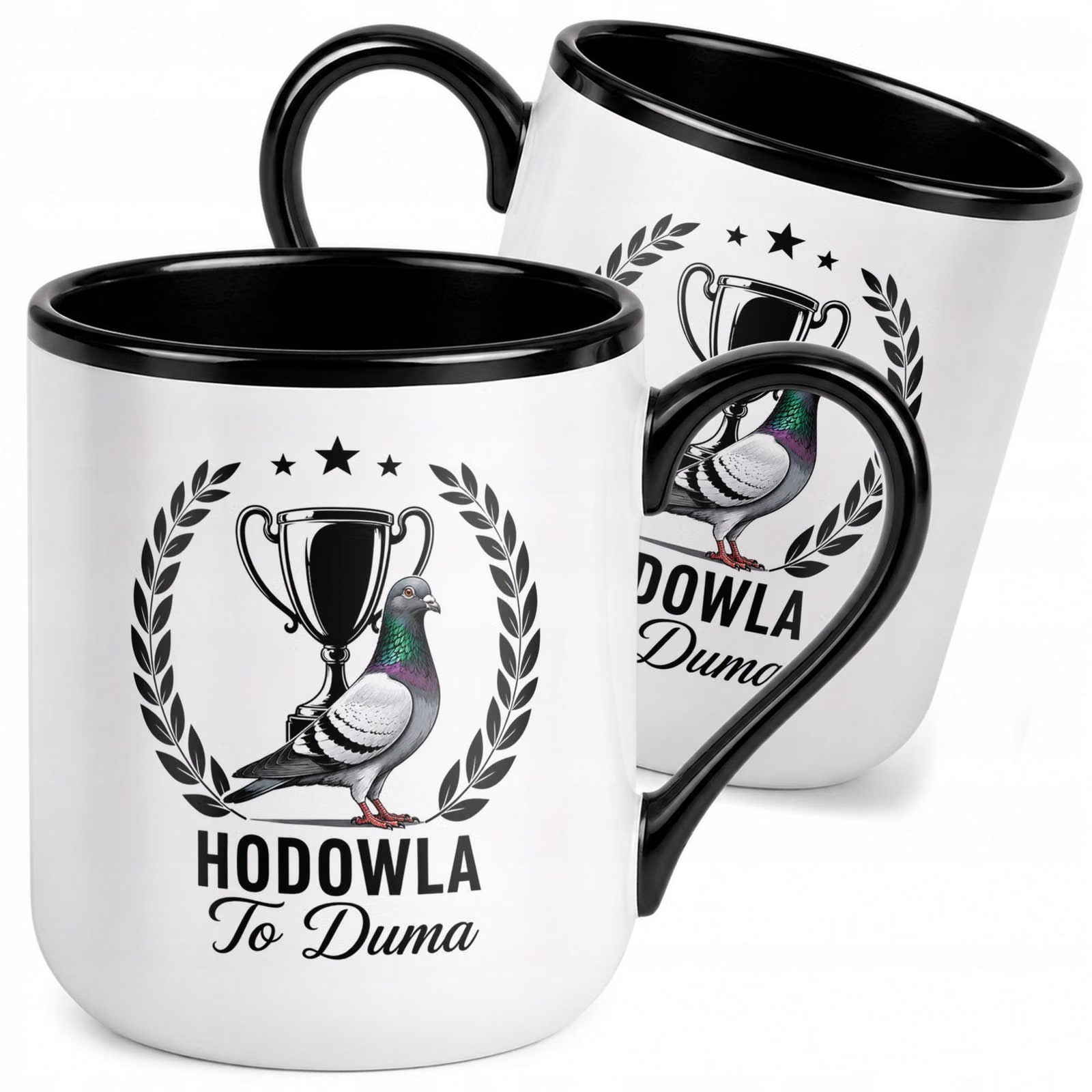 Kubek z nadrukiem Premium Czarny Dla Gołębiarza Hodowca Gołębi Prezent