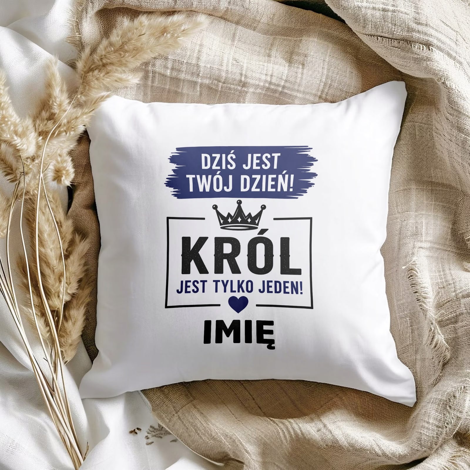 Poduszka Jasiek Personalizowana z nadrukiem Dzień Chłopaka 38x38cm Prezent