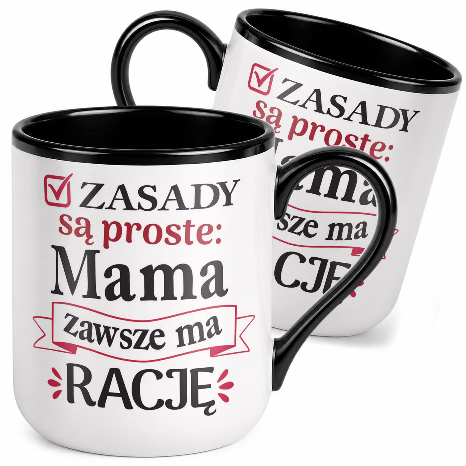 Kubek z nadrukiem Premium Czarny Dla Mamy Dzień Matki Upominek Prezent